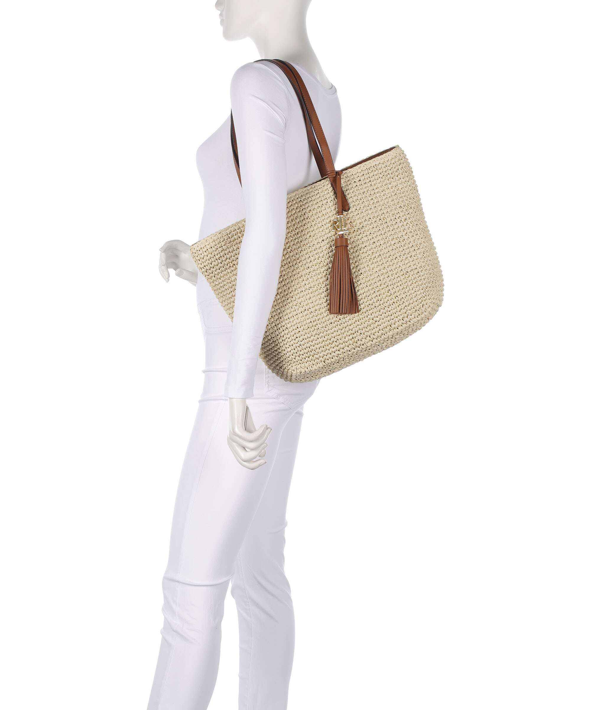 Lauren Ralph Lauren Whitney 29 Straw Boodschappentas natural/lauren tan - Image 3