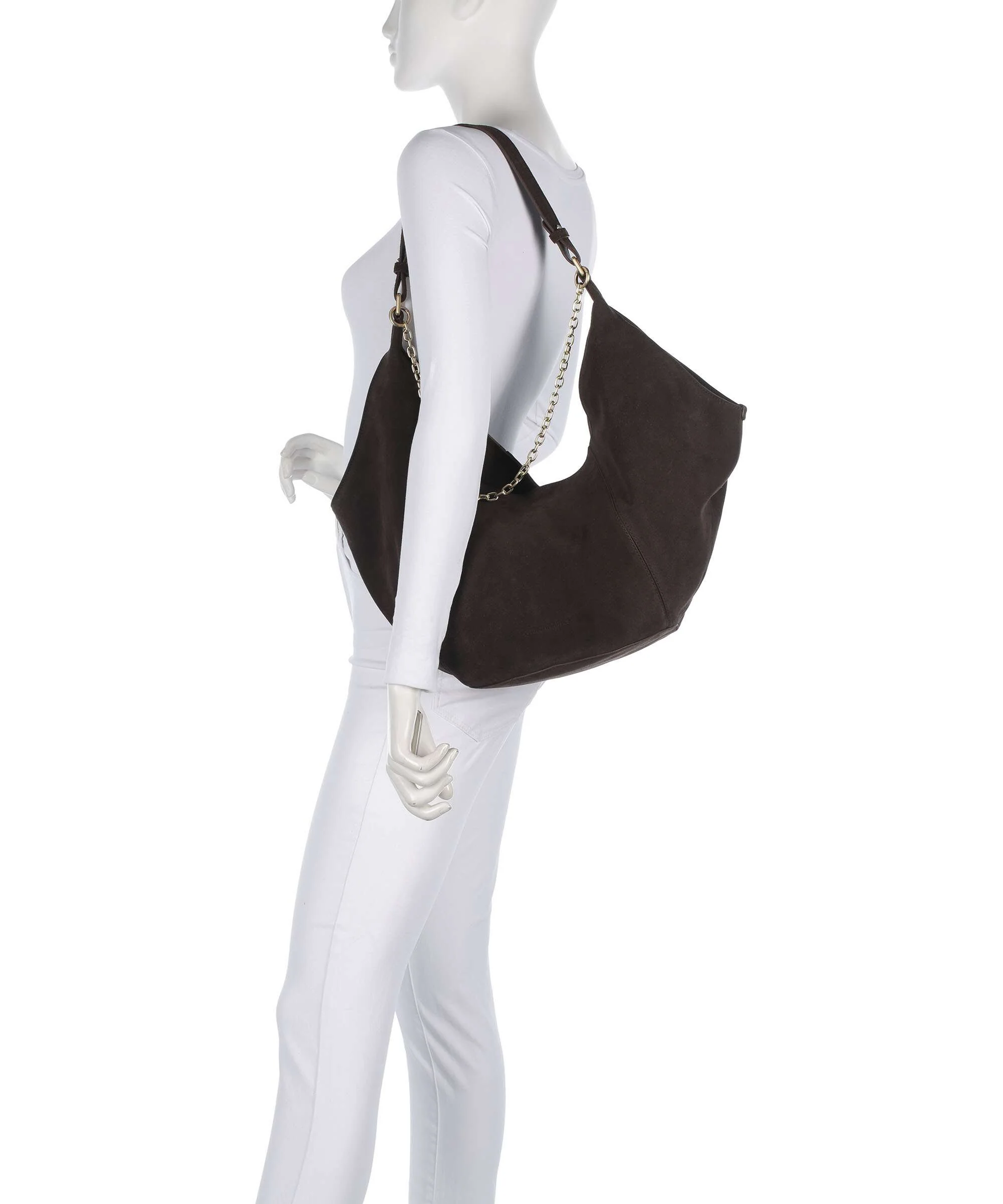 Les Visionnaires Amelie Cozy Chain Hobo tas dark brown - Image 3