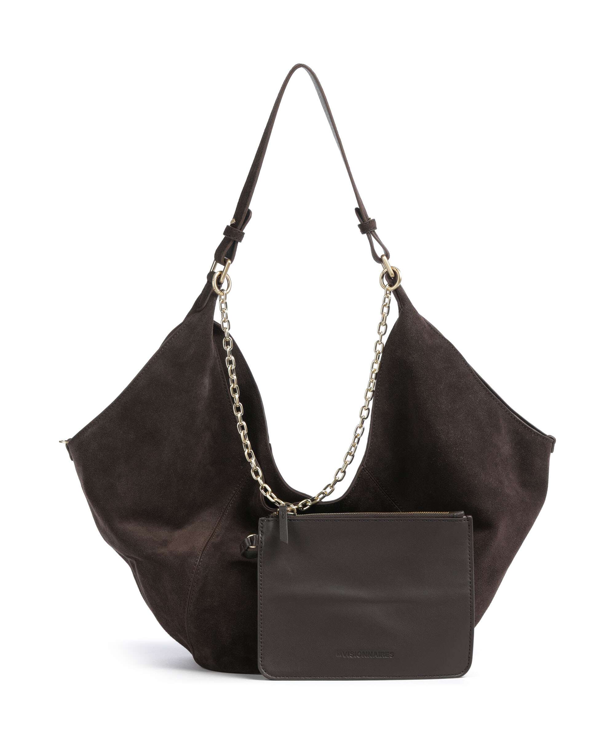 Les Visionnaires Amelie Cozy Chain Hobo tas dark brown - Image 4