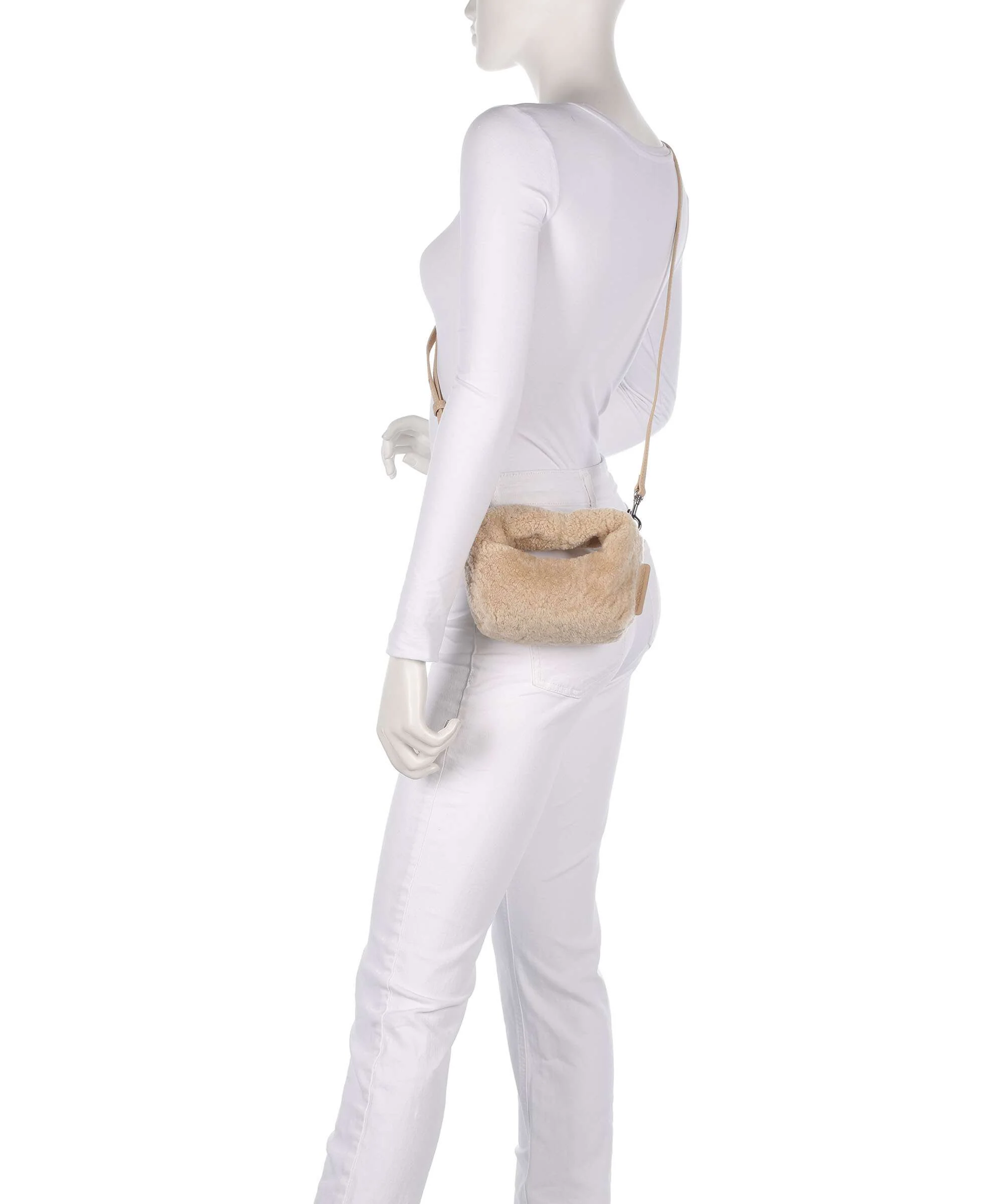 Les Visionnaires Greta Teddy Micro Crossbody tas milky beige - Image 3