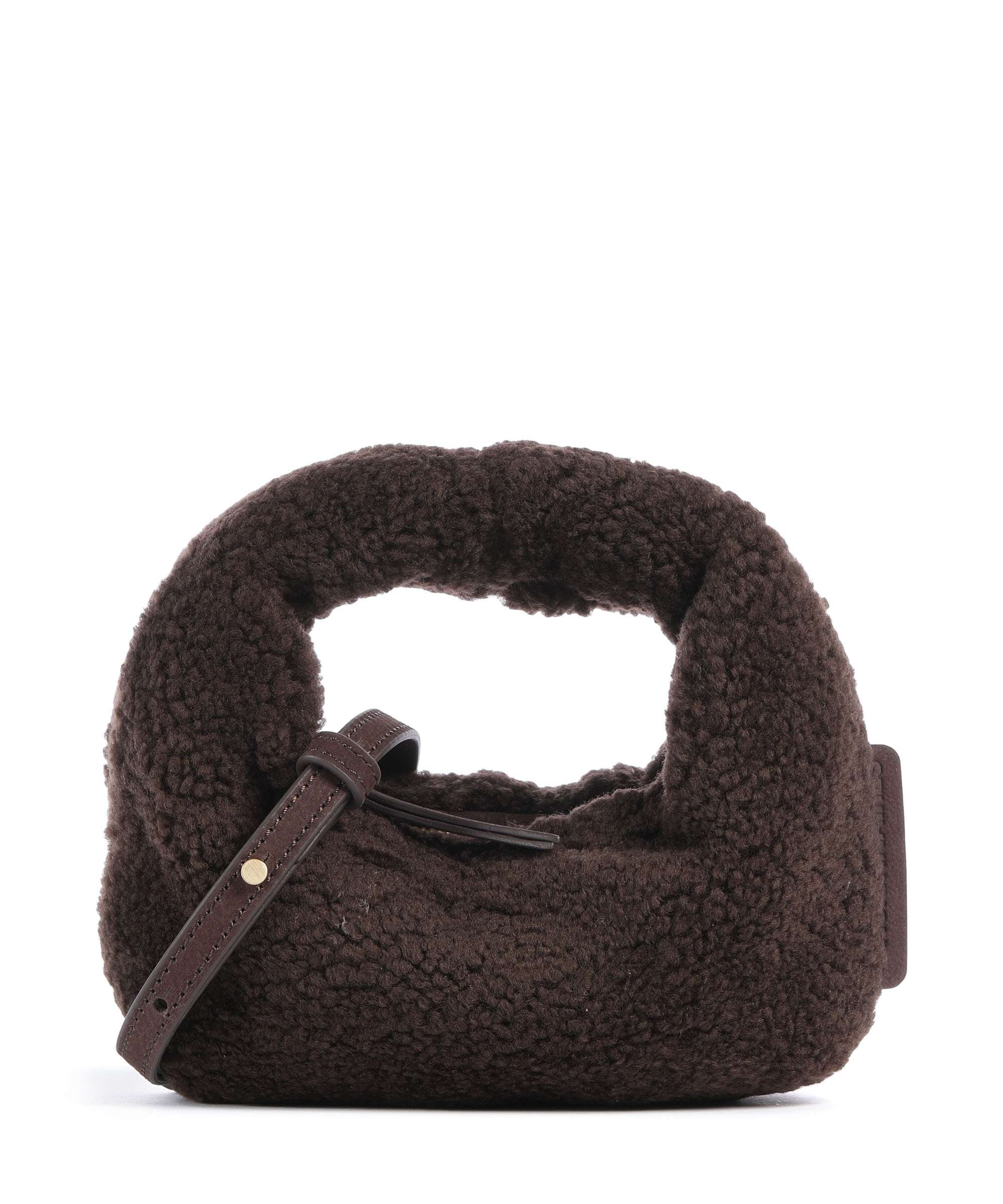 Les Visionnaires Greta Teddy Micro Crossbody tas pecan
