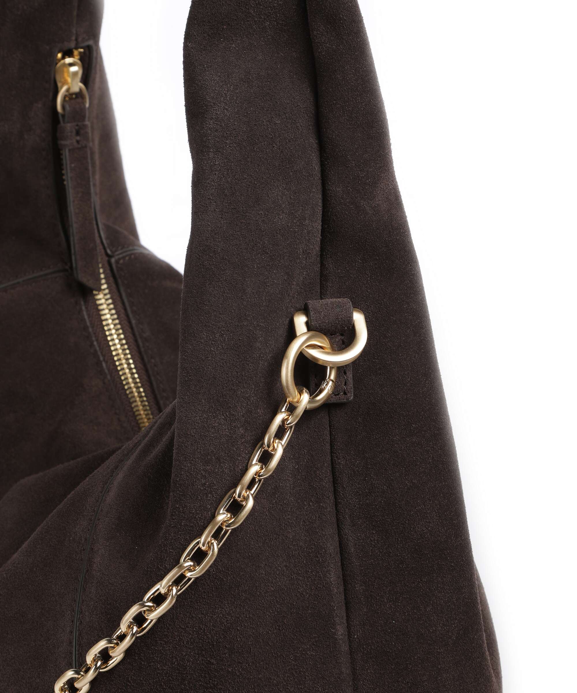 Les Visionnaires Jade Cozy Chain Hobo tas dark brown - Image 4