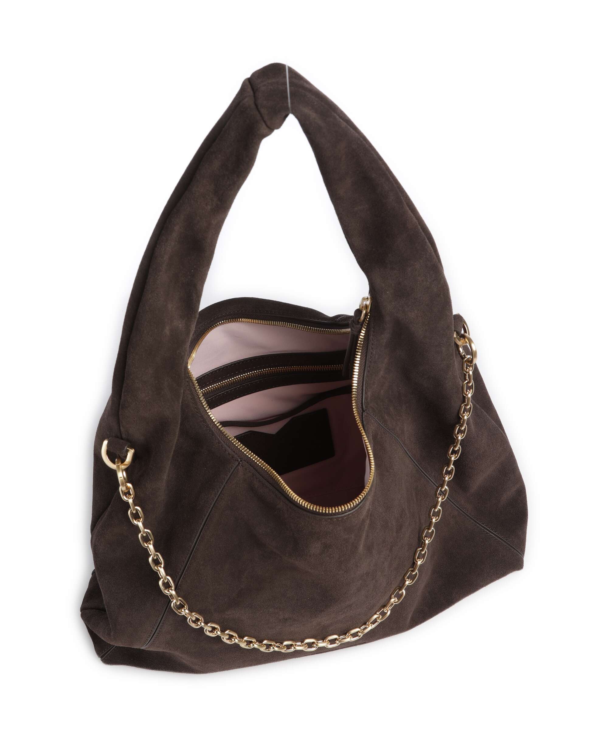 Les Visionnaires Jade Cozy Chain Hobo tas dark brown - Image 6