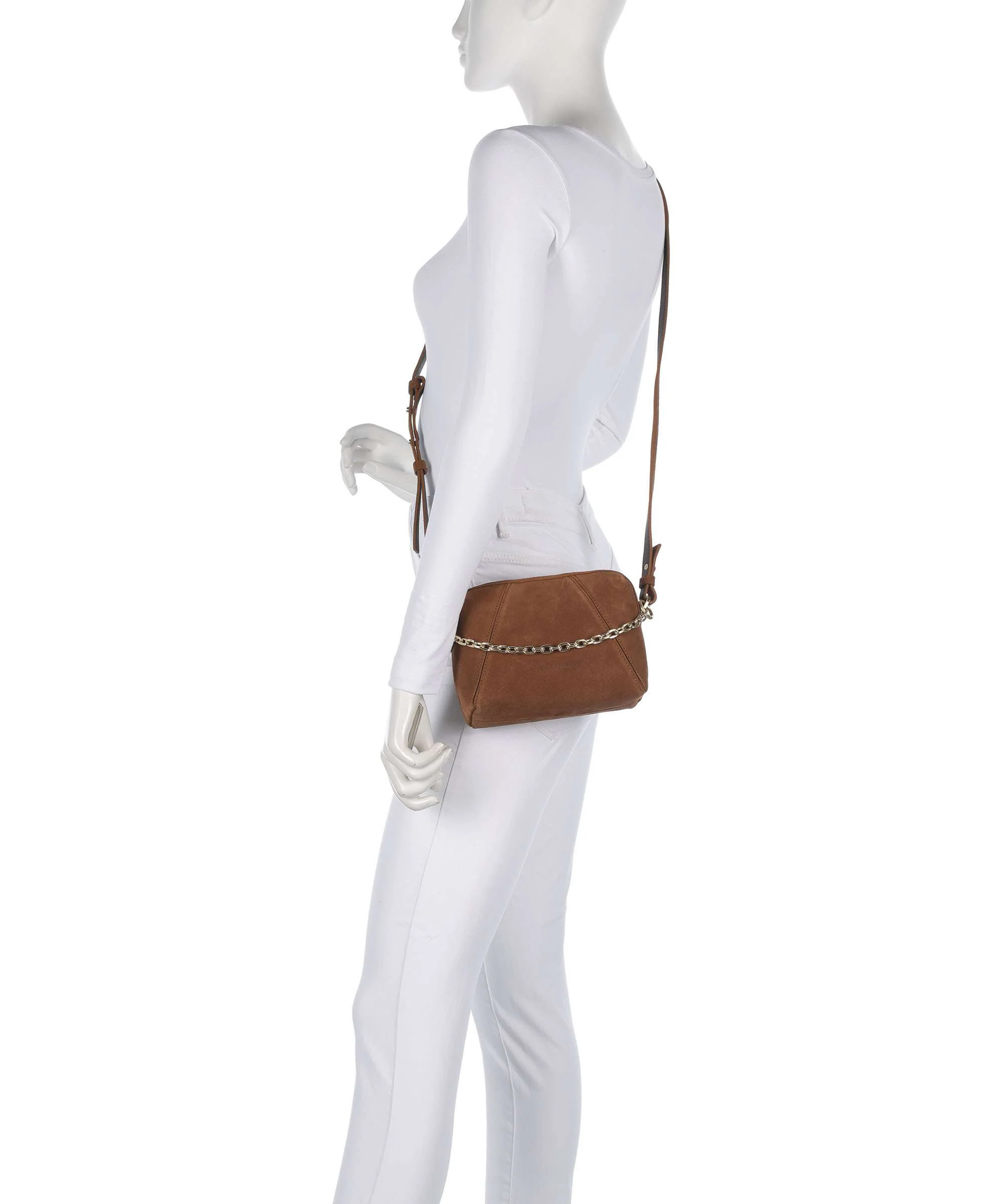 Les Visionnaires Lynn Cozy Chain Crossbody tas cognac - Image 3