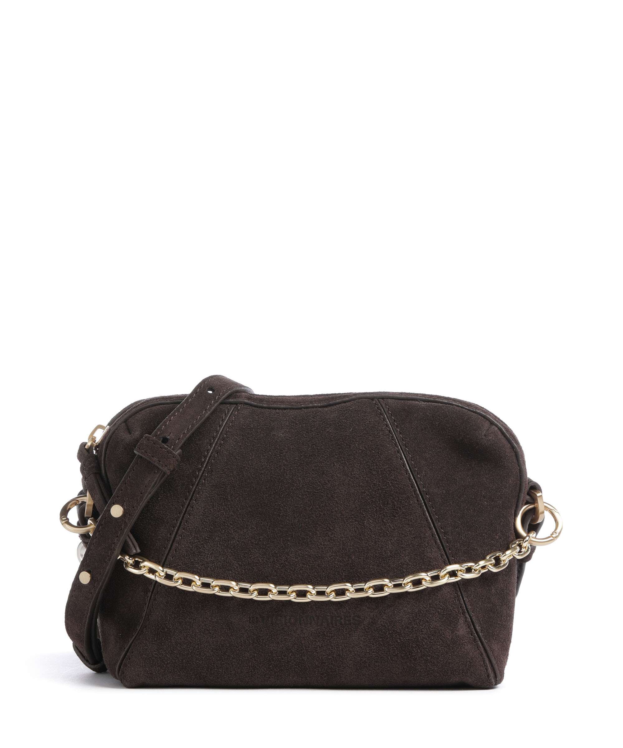Les Visionnaires Lynn Cozy Chain Crossbody tas dark brown