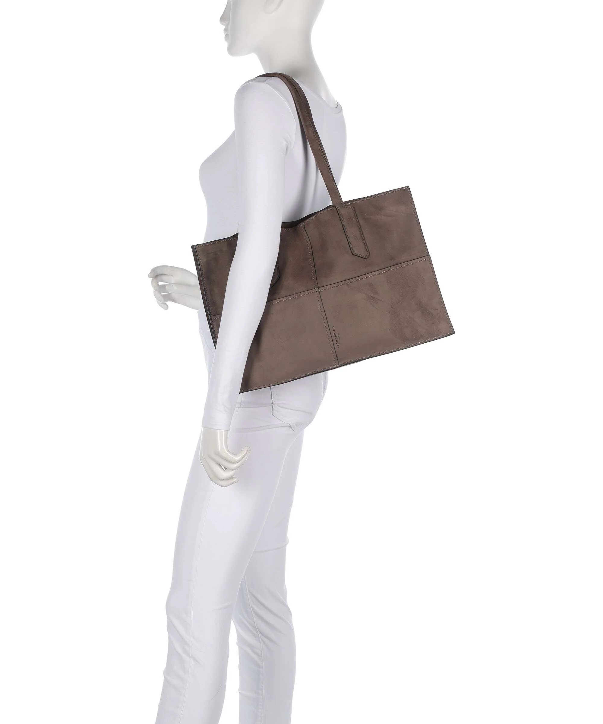 Liebeskind Amy Vegan Suede L Boodschappentas neutral grey - Image 3