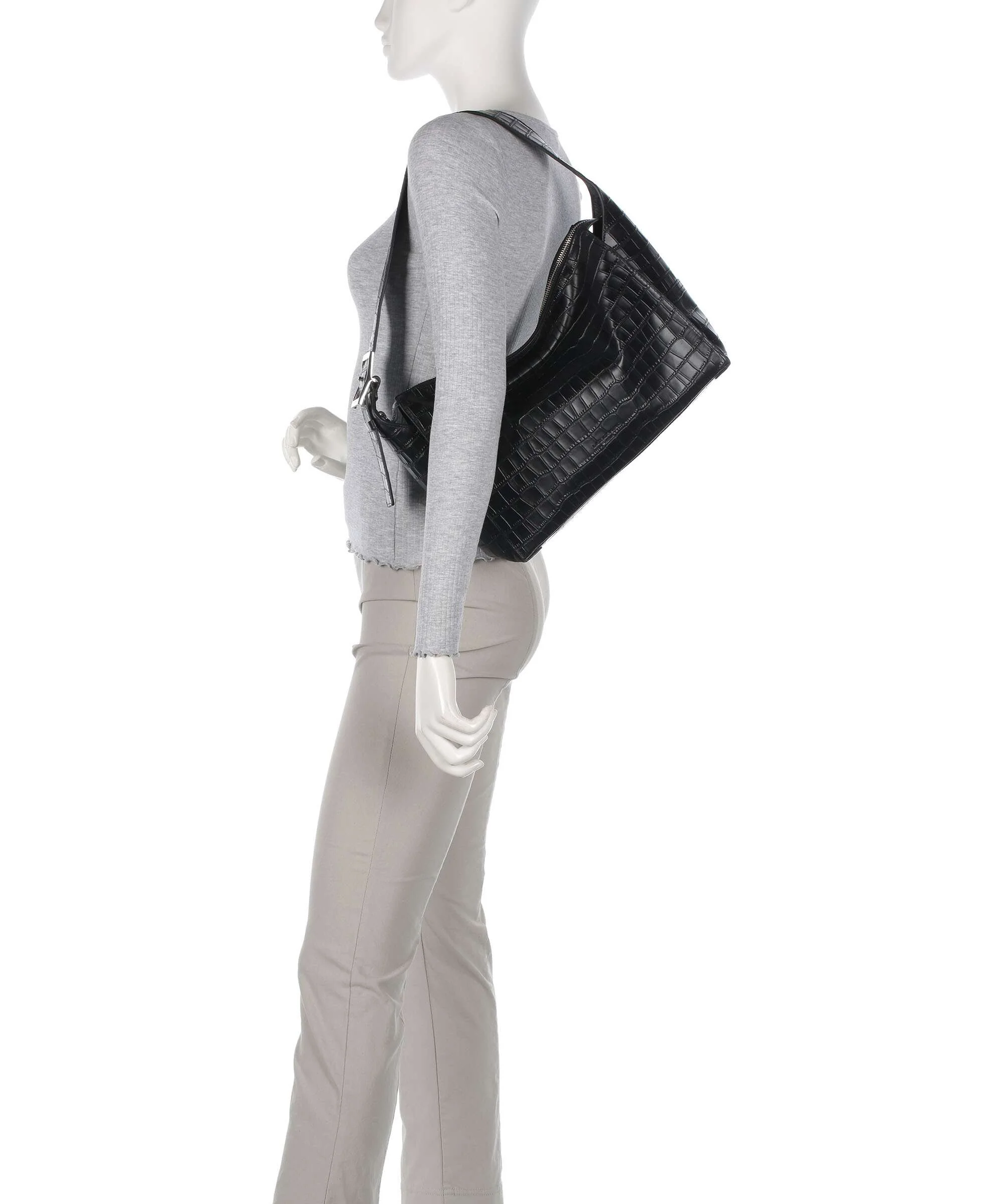 Liebeskind Lou 2 New Croco M Hobo tas black - Image 3