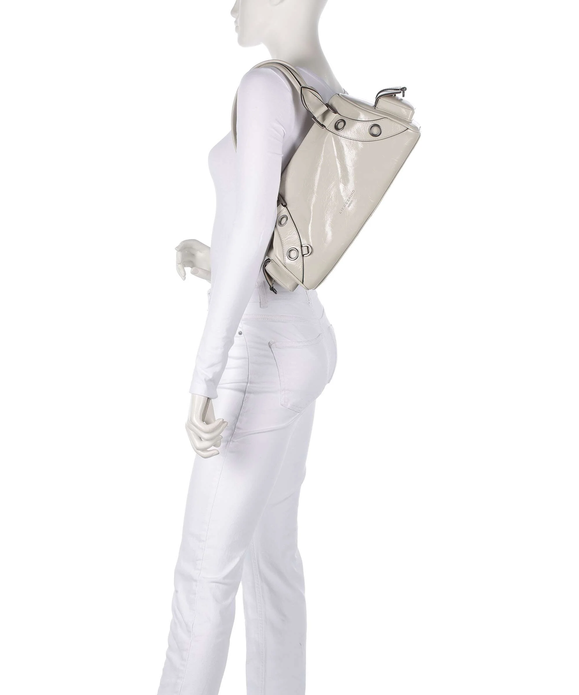Liebeskind Nika Lack Distressed M Schoudertas milk - Image 3