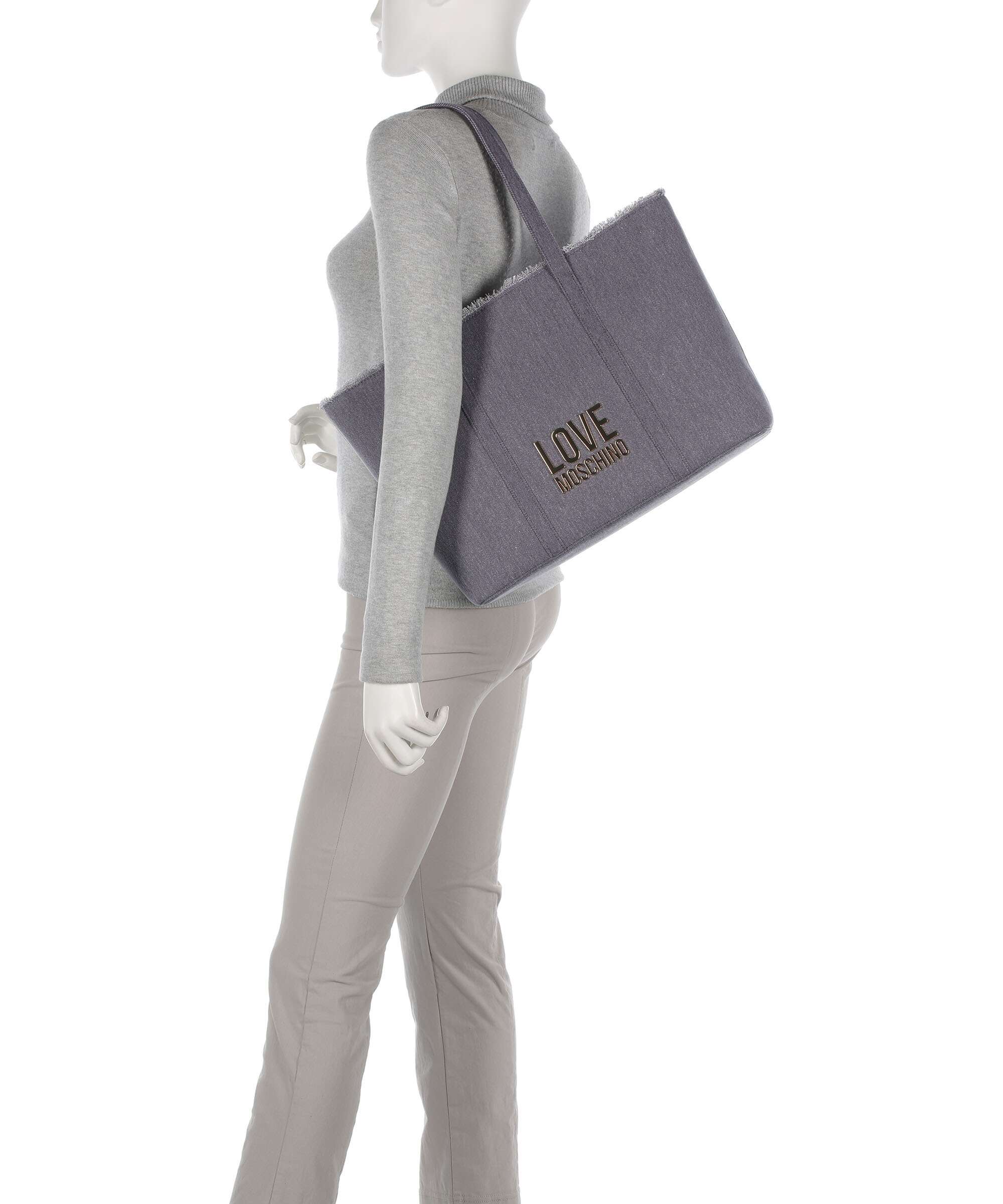 Love Moschino Denim Icon Boodschappentas light blue - Image 3