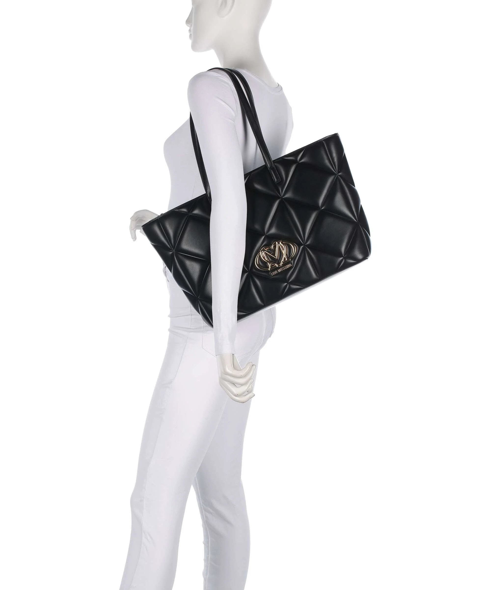 Love Moschino Embossed Q Boodschappentas black - Image 3