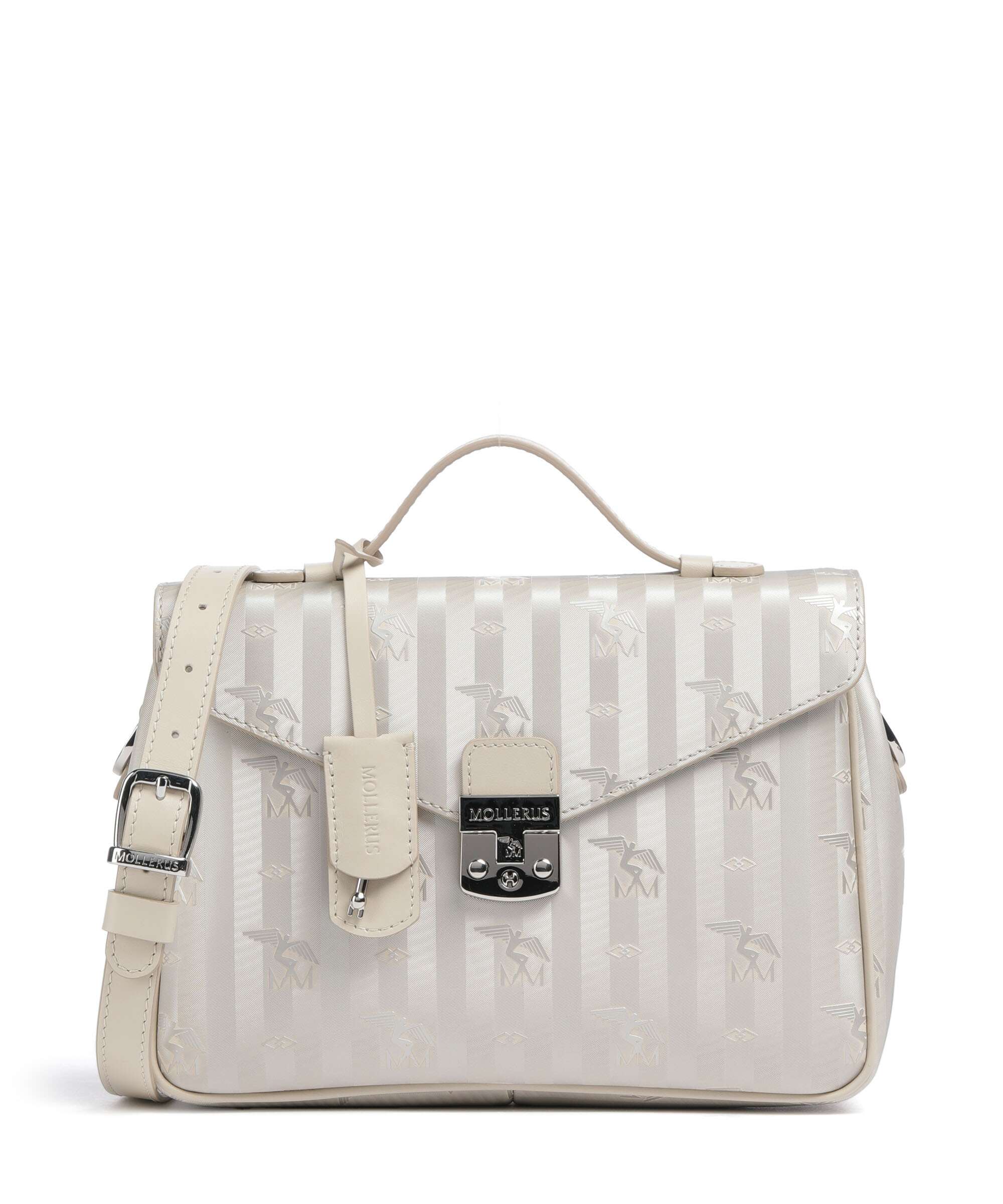 Maison Mollerus Vinerus Marly Crossbody tas metallic silber/perle