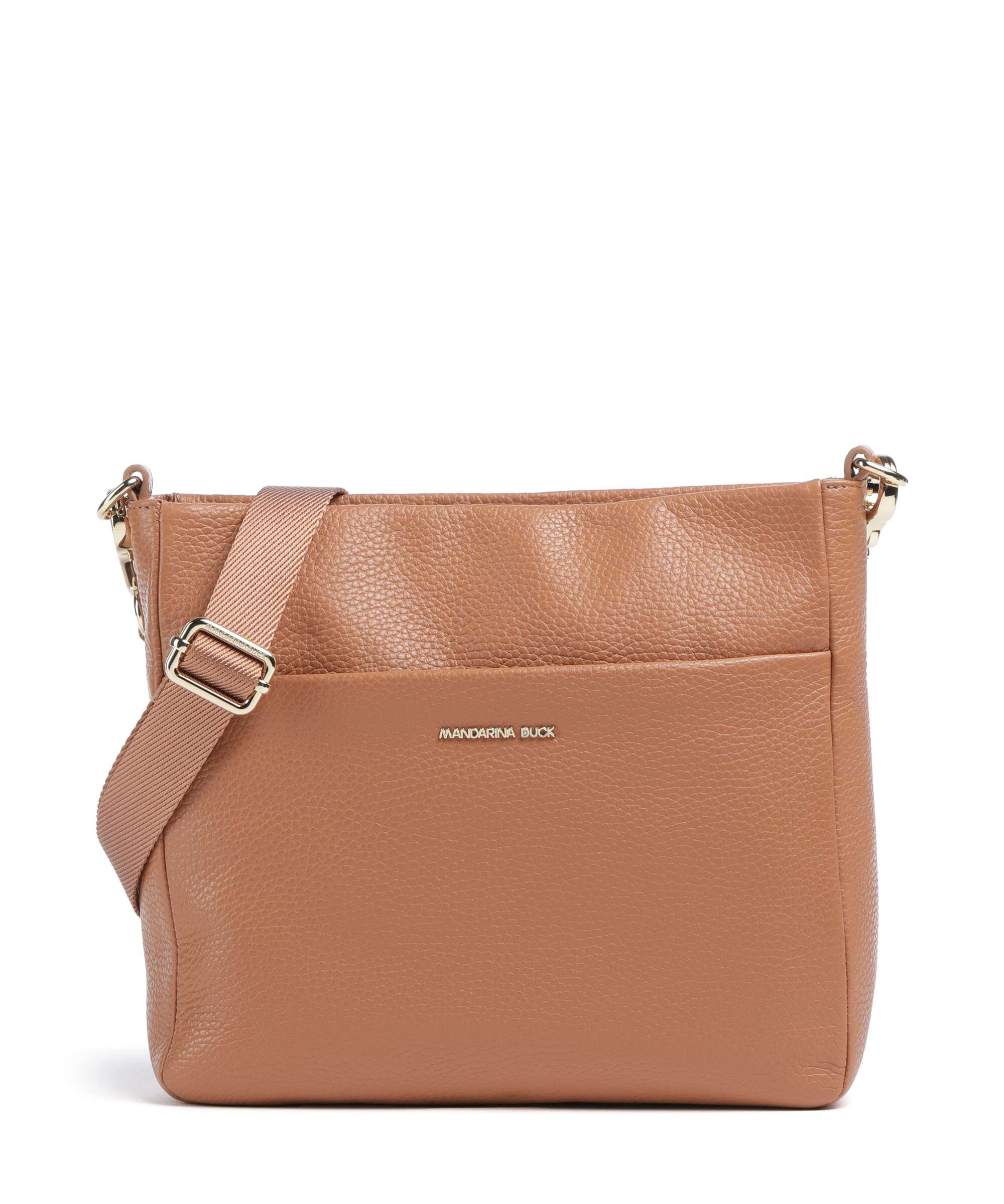 Mandarina Duck Mellow Leather Crossbody tas pecan nut