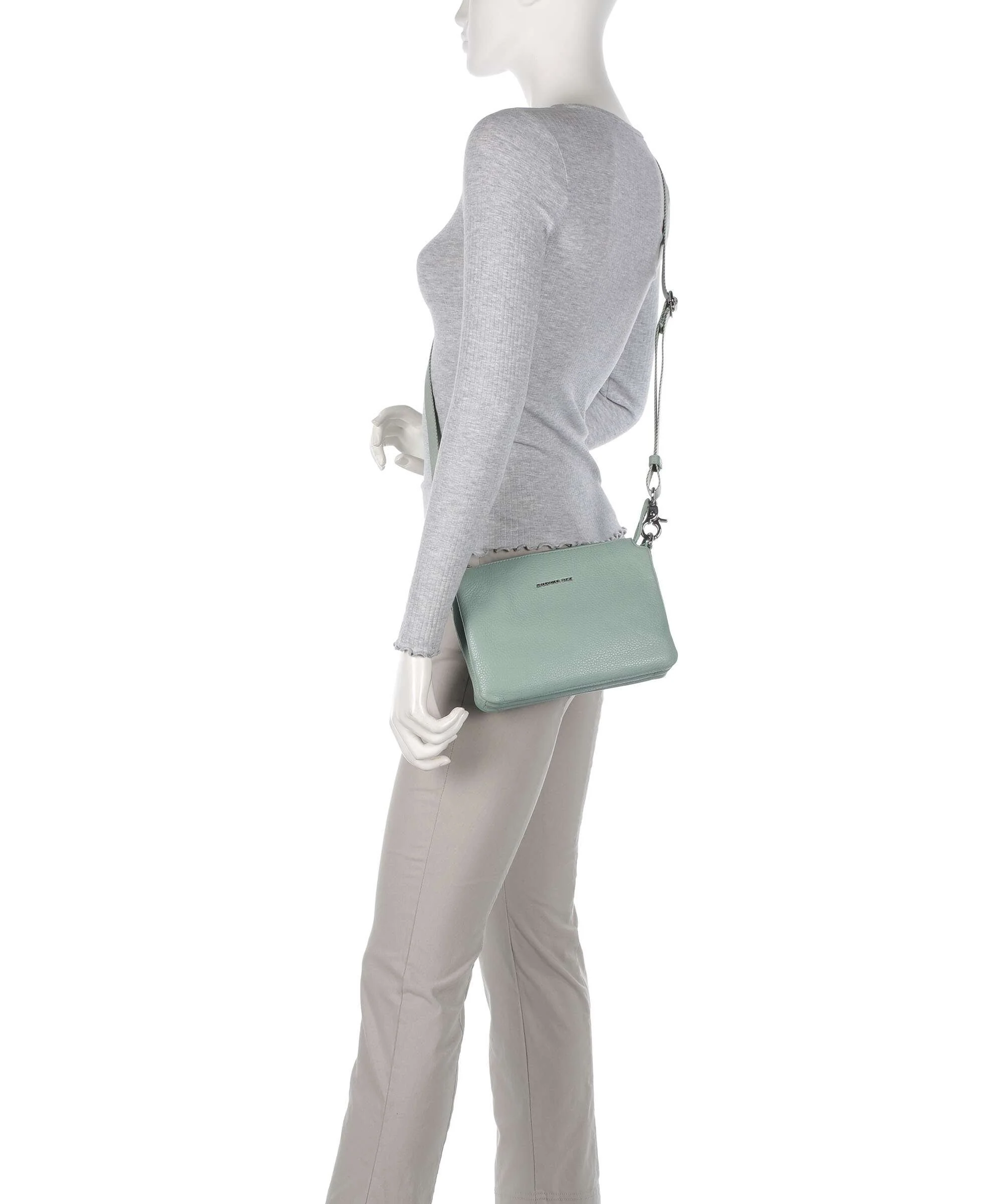 Mandarina Duck Mellow Leather Crossbody tas iceberg green - Image 3