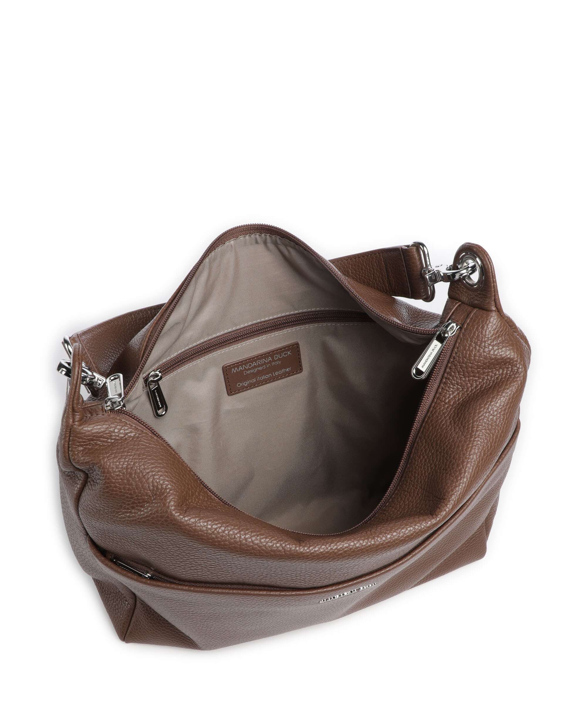 Mandarina Duck Mellow Leather Hobo tas milk chocolate - Image 5