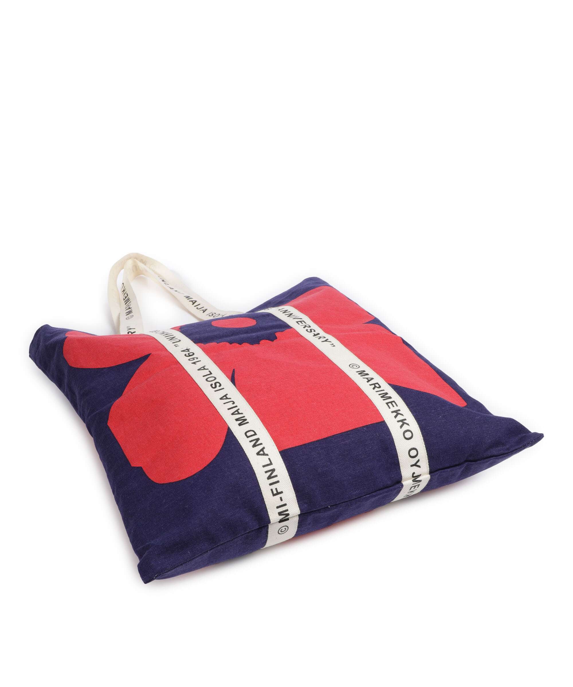 Marimekko Carrier Unikko Midi Boodschappentas red/darkblue - Image 5