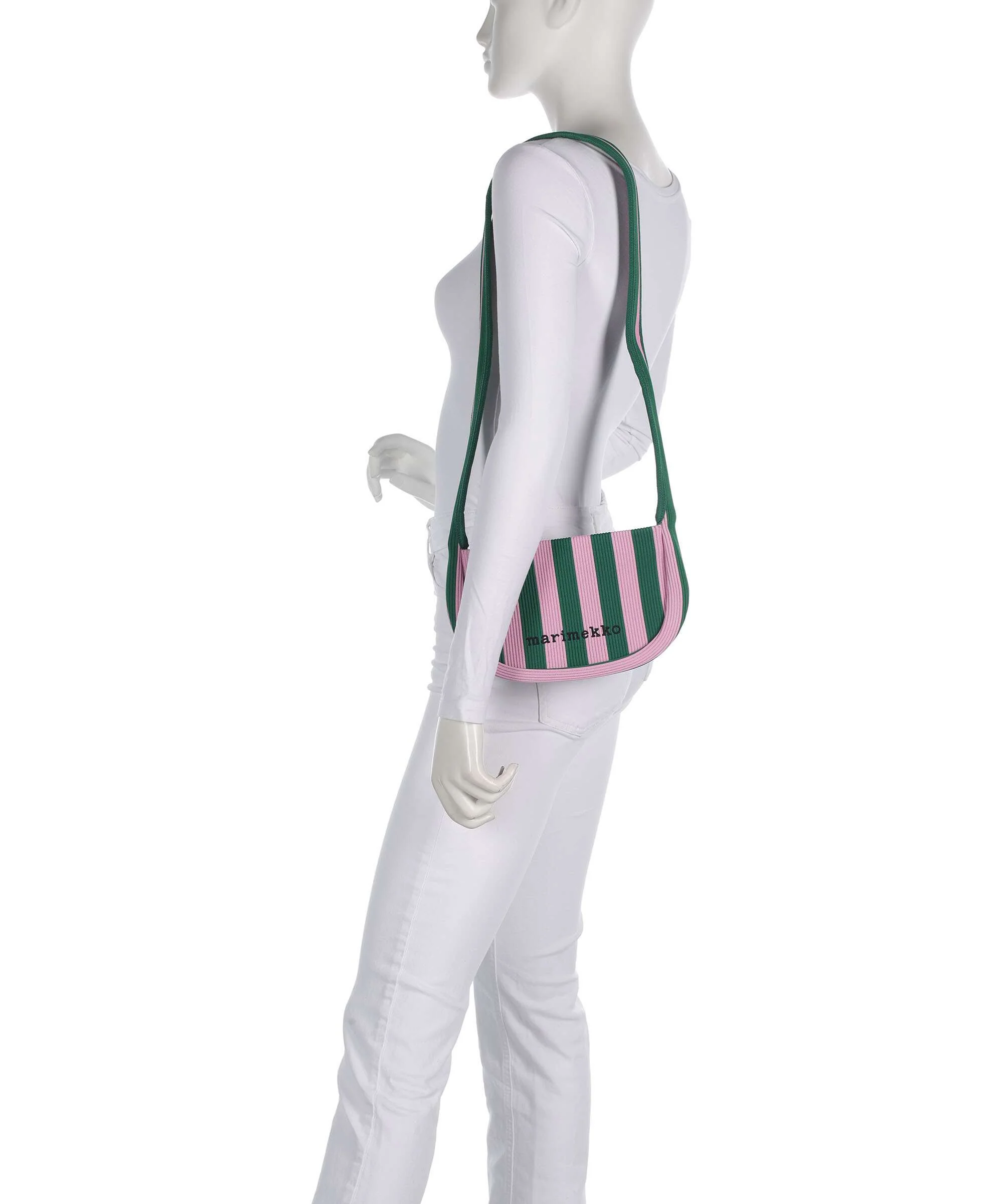 Marimekko Knitted Merirosvo Schoudertas pink/dark green - Image 3
