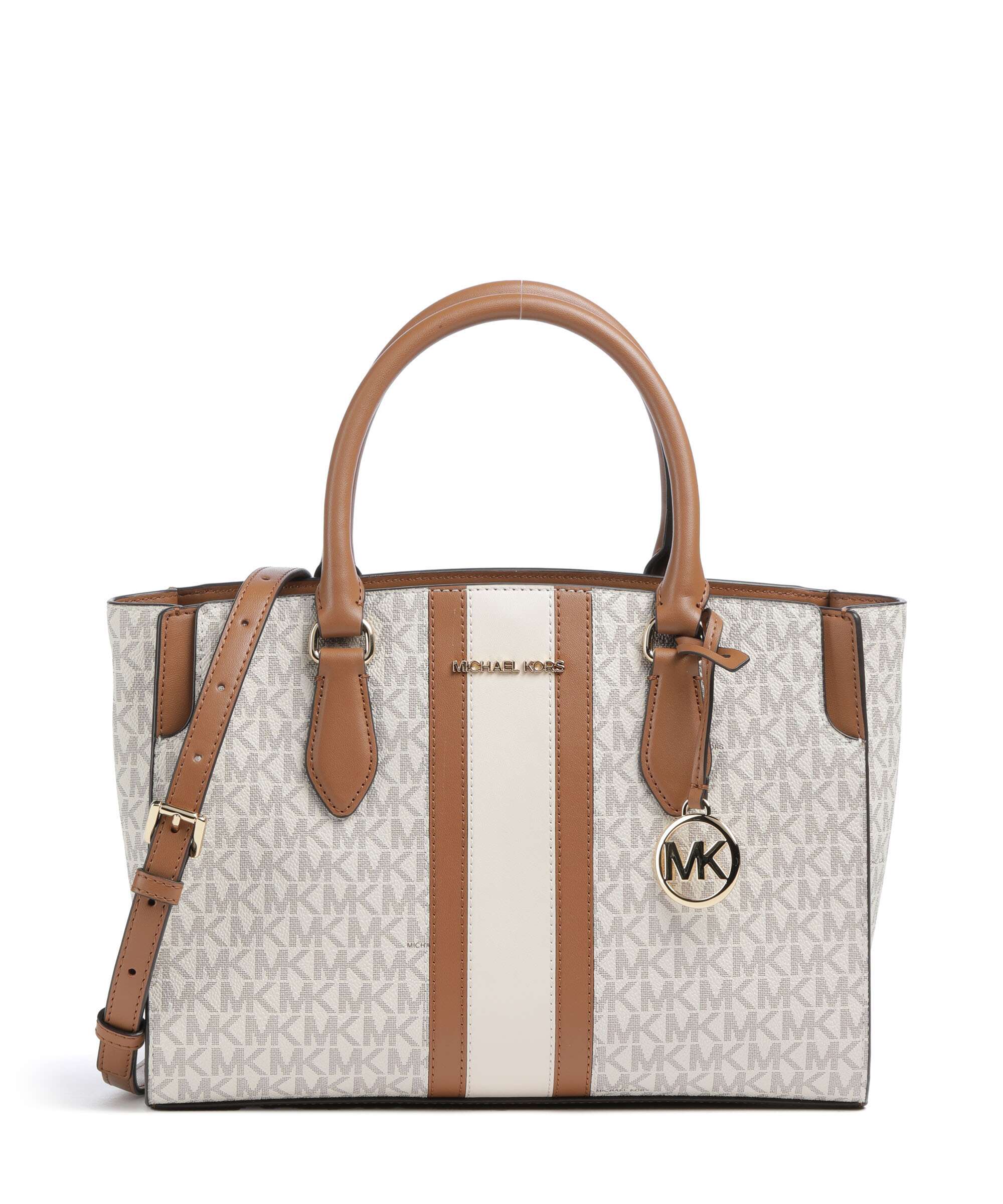 Michael Kors Becca Medium Handtas vanilla/acorn