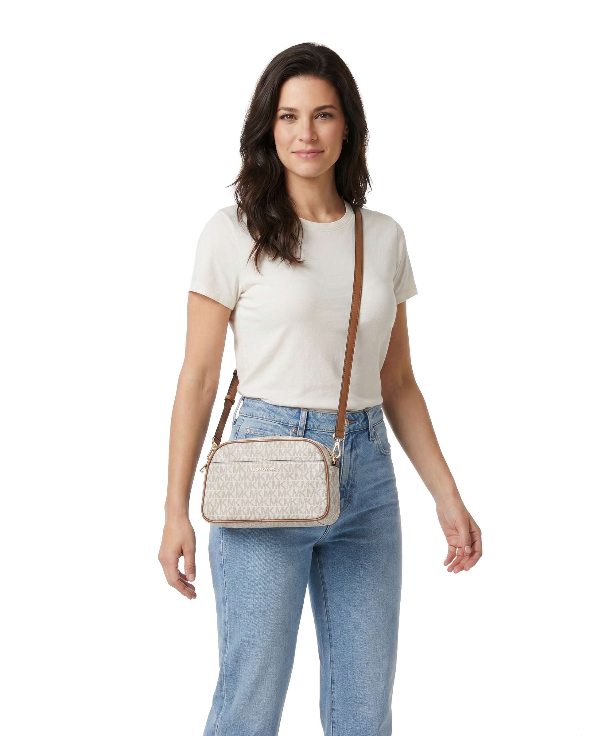 Michael Kors Jet Set Small Crossbody tas vanilla/acorn - Image 3