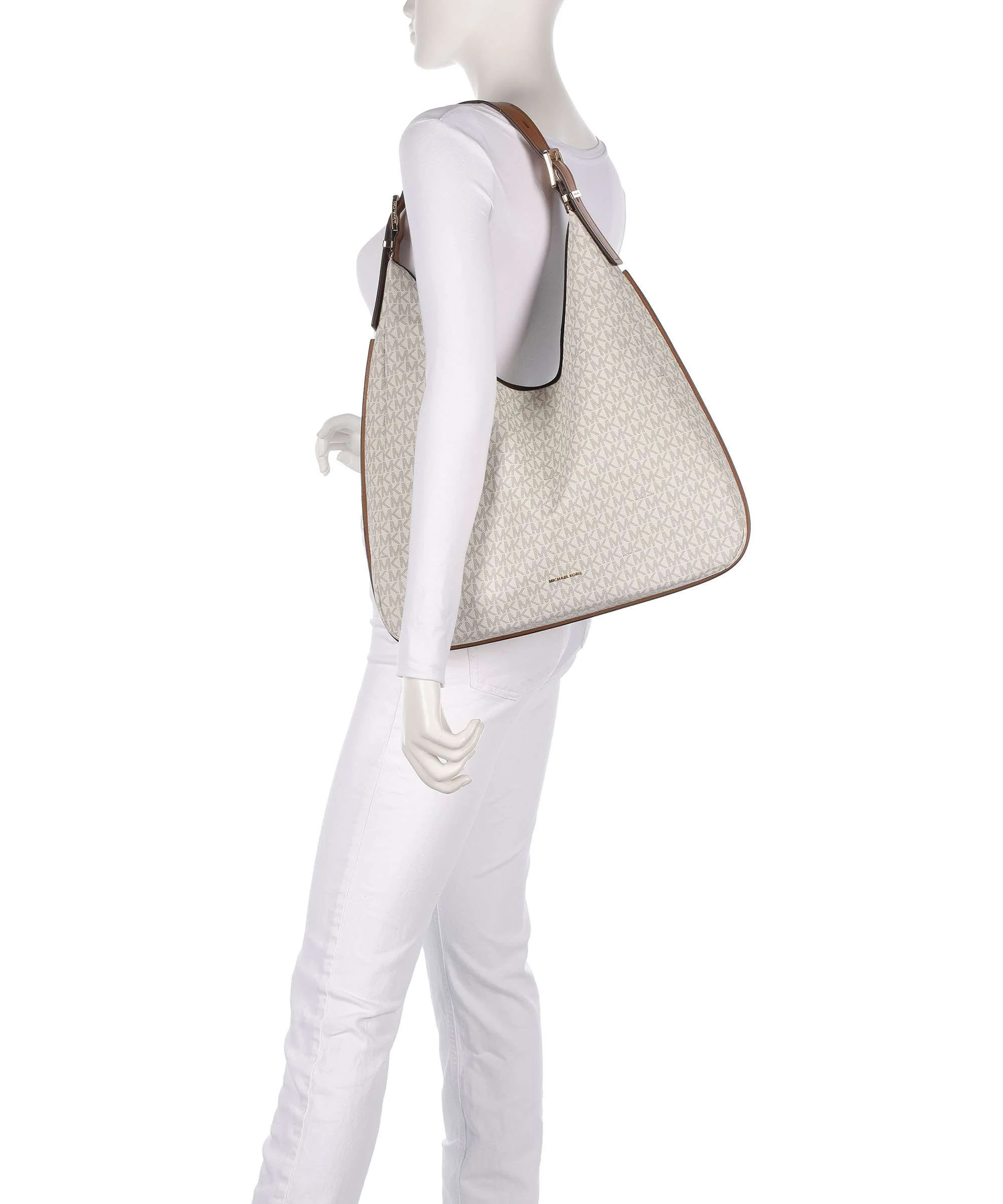 Michael Kors Nolita Large Hobo tas vanilla/acorn - Image 3