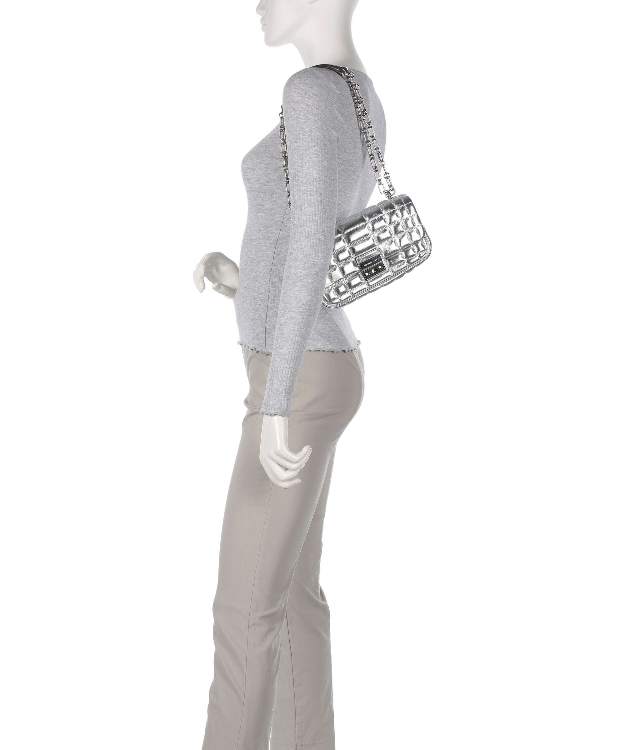 Michael Kors Tribeca Schoudertas silver - Image 3