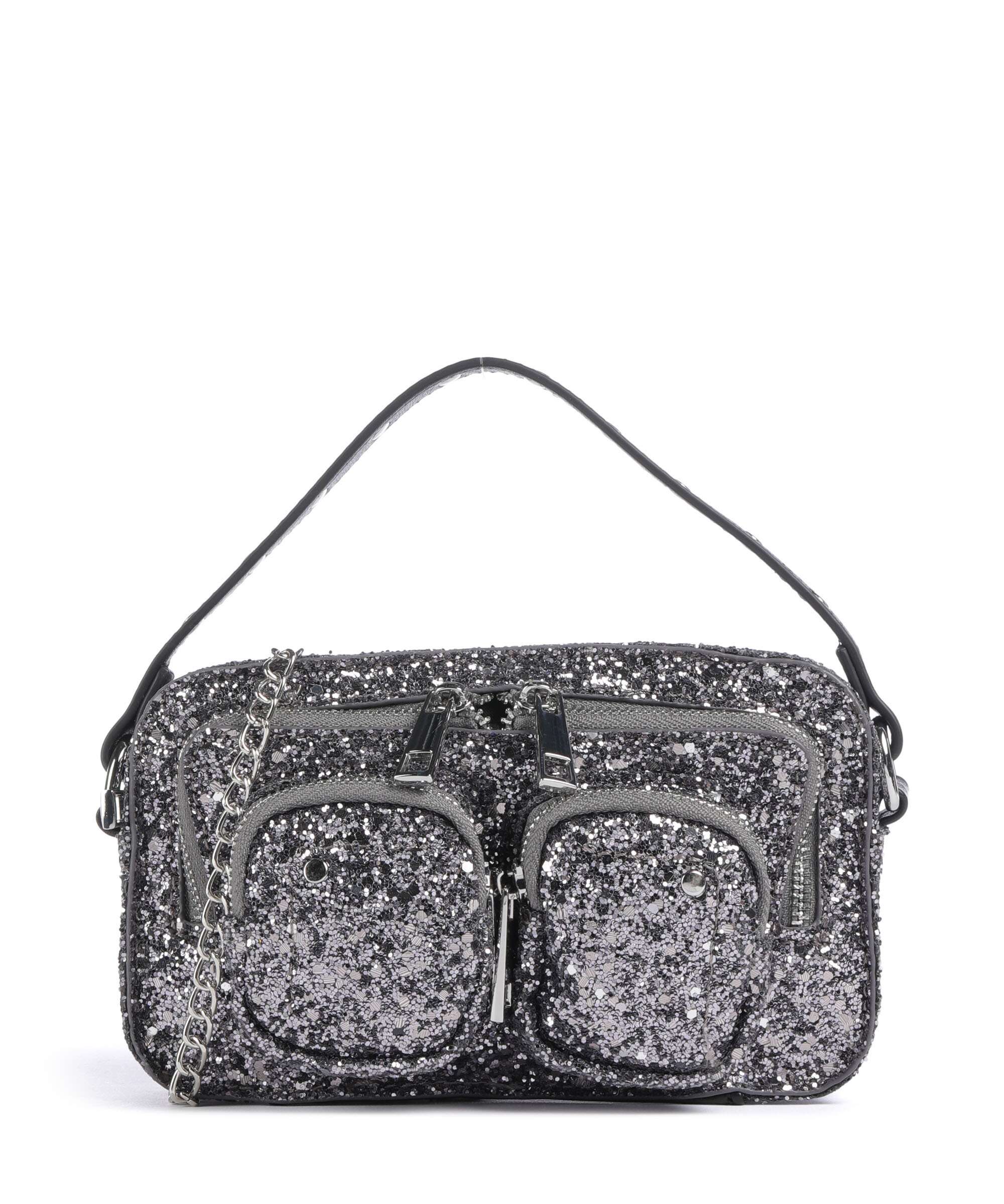 Núnoo Glitter Helena Crossbody tas silver