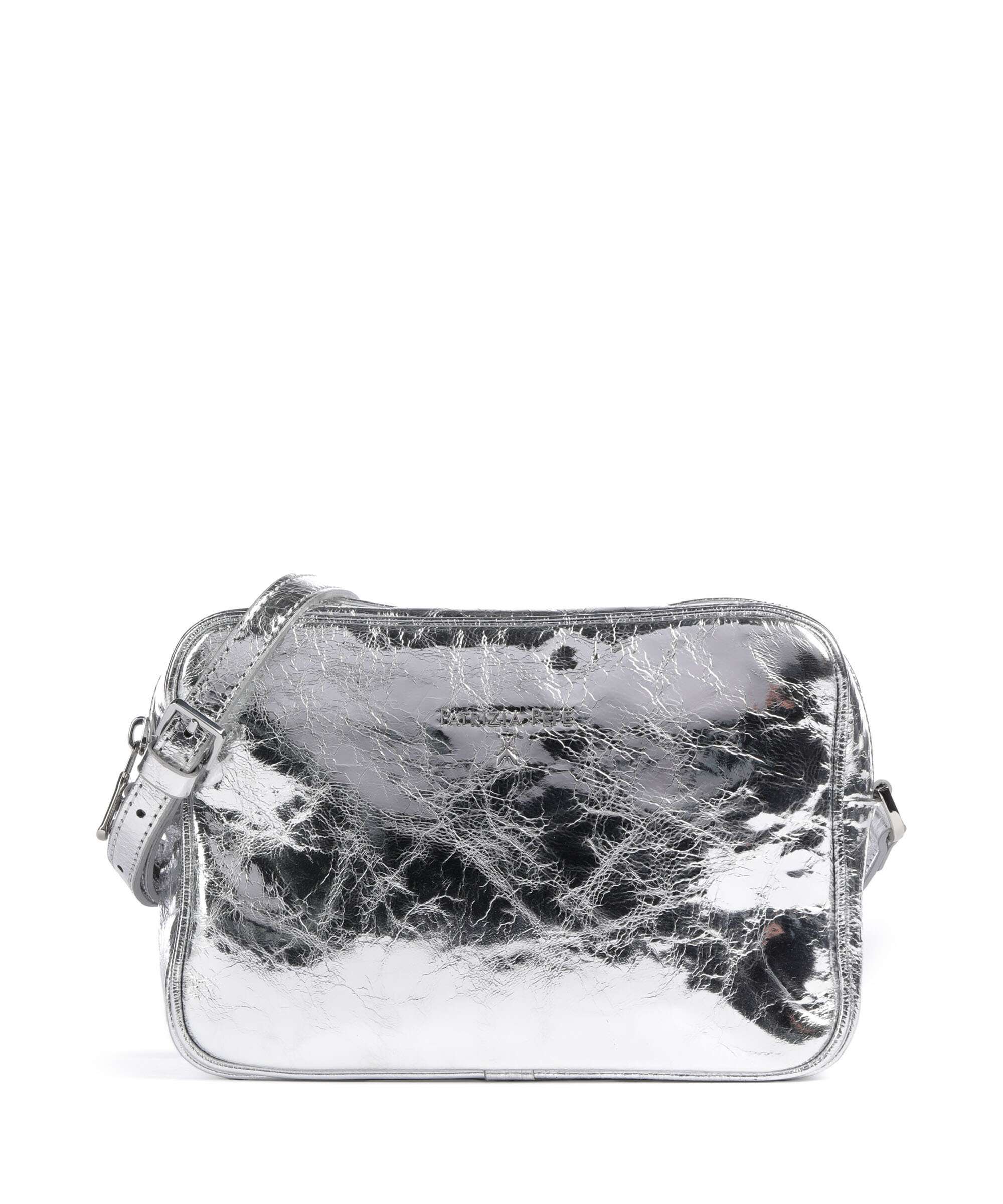 Patrizia Pepe Crossbody tas craquele silver