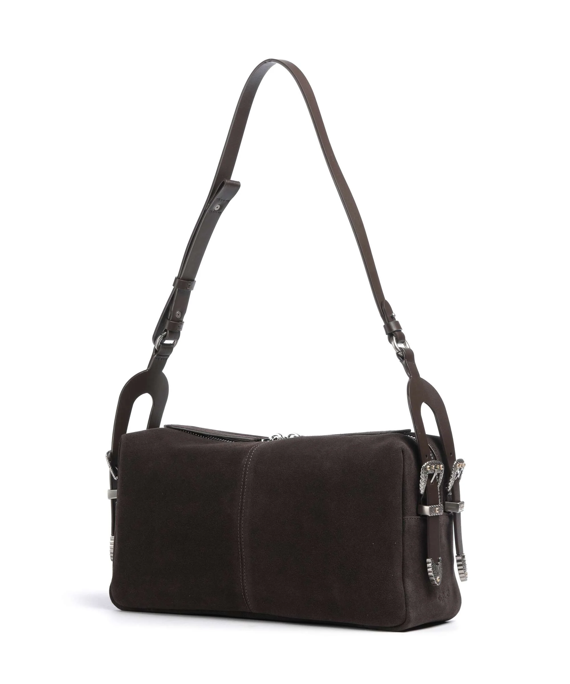 Pinko 24 Classic Schoudertas marrone/chicco di caffe/old silver - Image 2