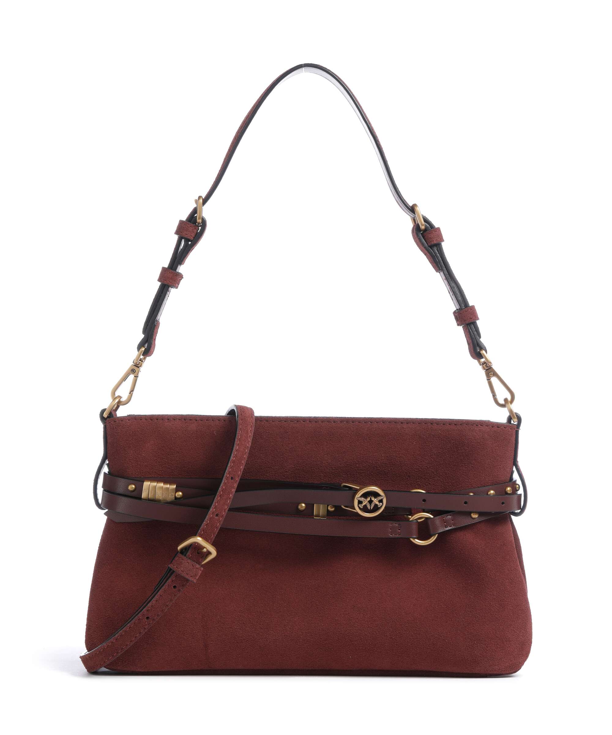 Pinko Belt Mini Schoudertas burgundy wine/antique gold