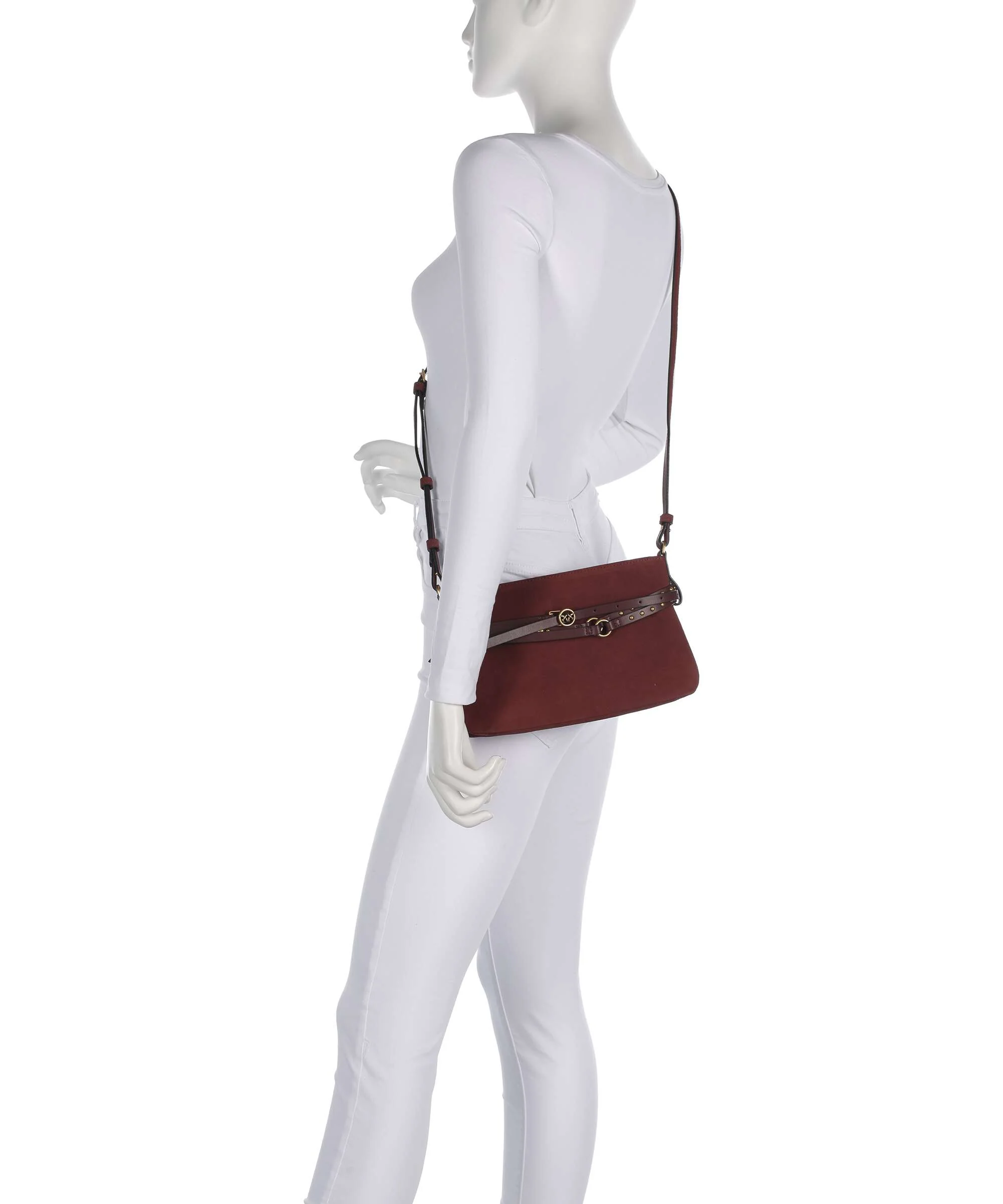 Pinko Belt Mini Schoudertas burgundy wine/antique gold - Image 4