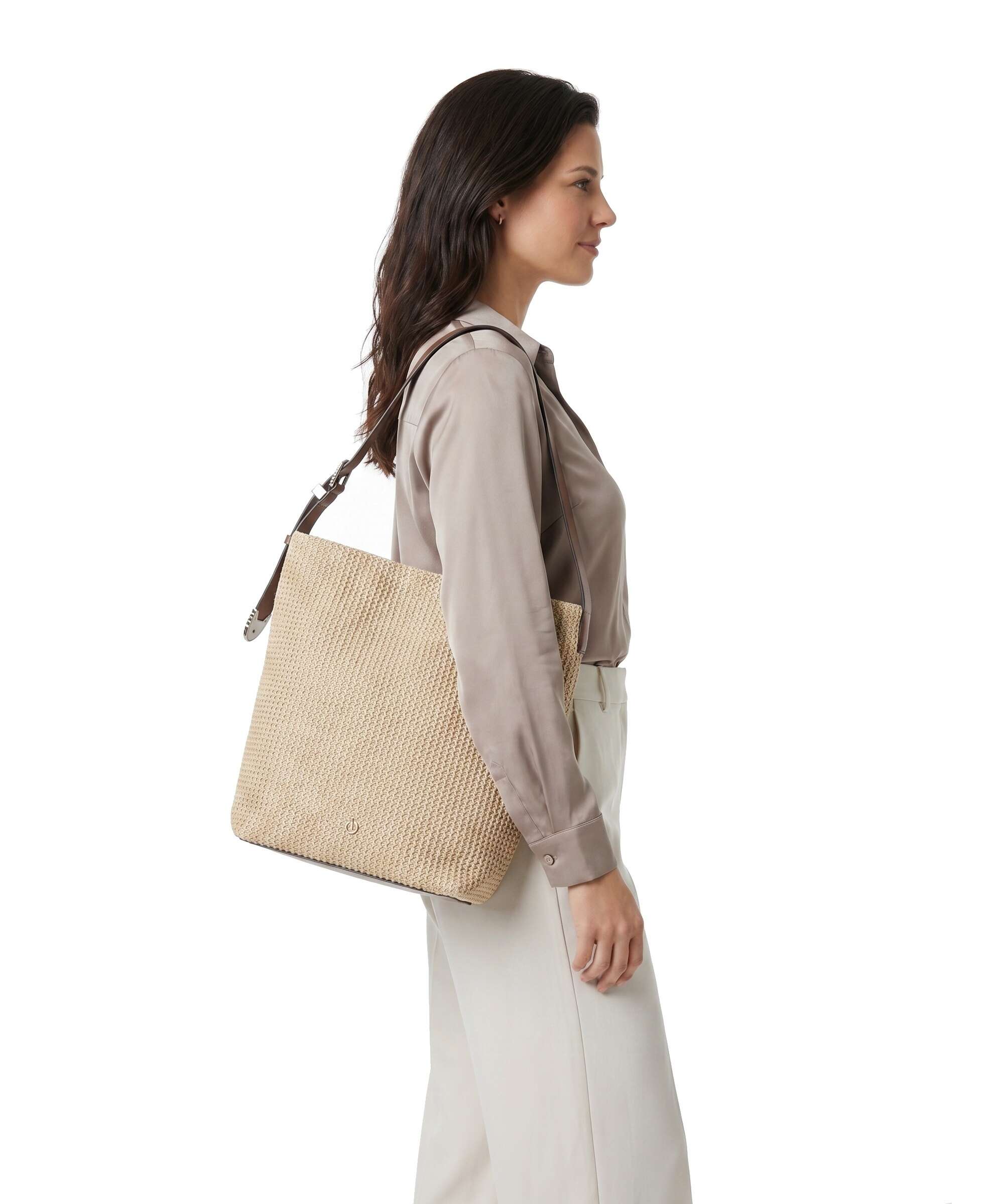 Pinko Big Hobo tas paglia/cuoio/mix gal - Image 3