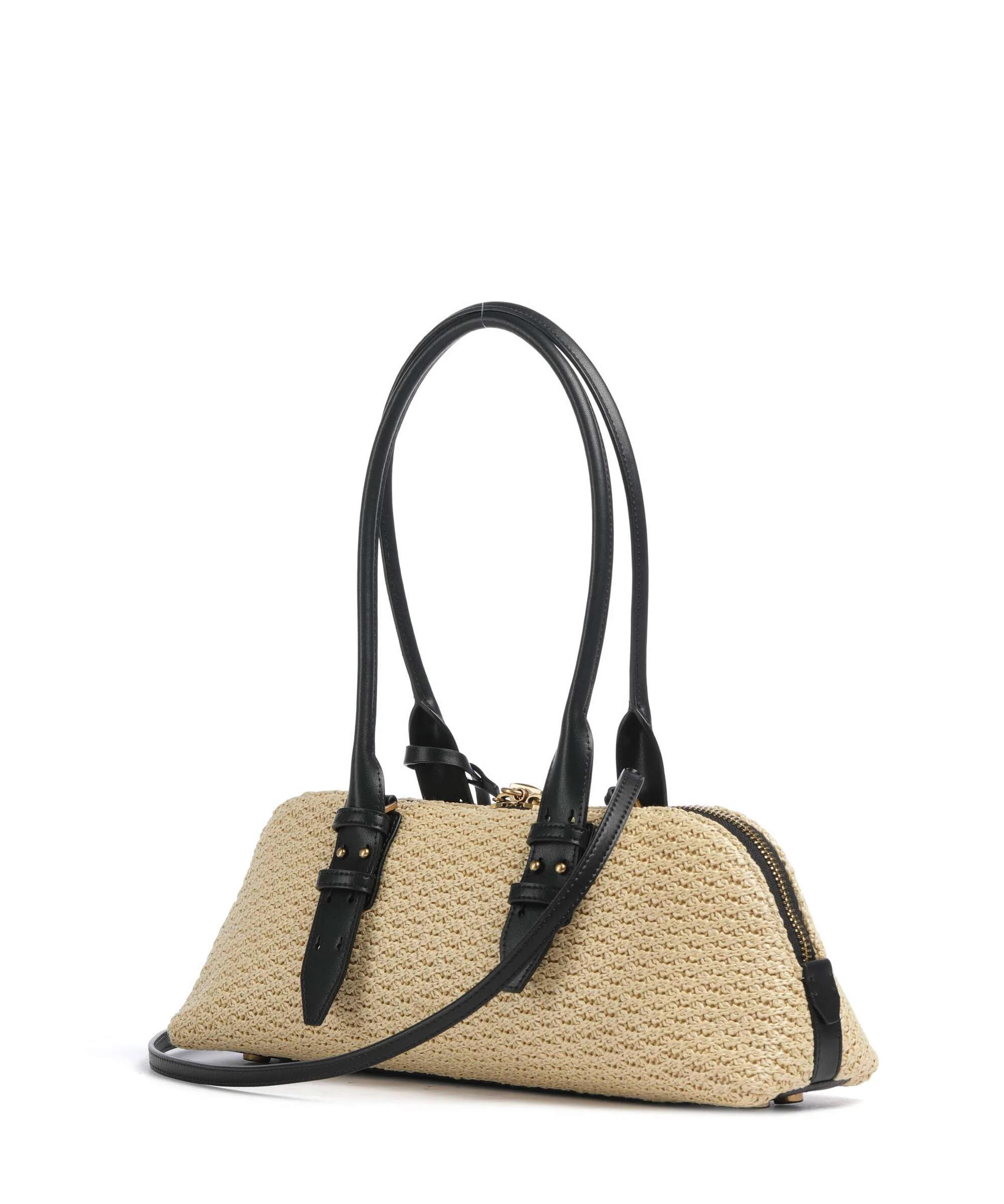 Pinko Bowling Horizontal Big Handtas raffia/bianco/antique gold - Image 2