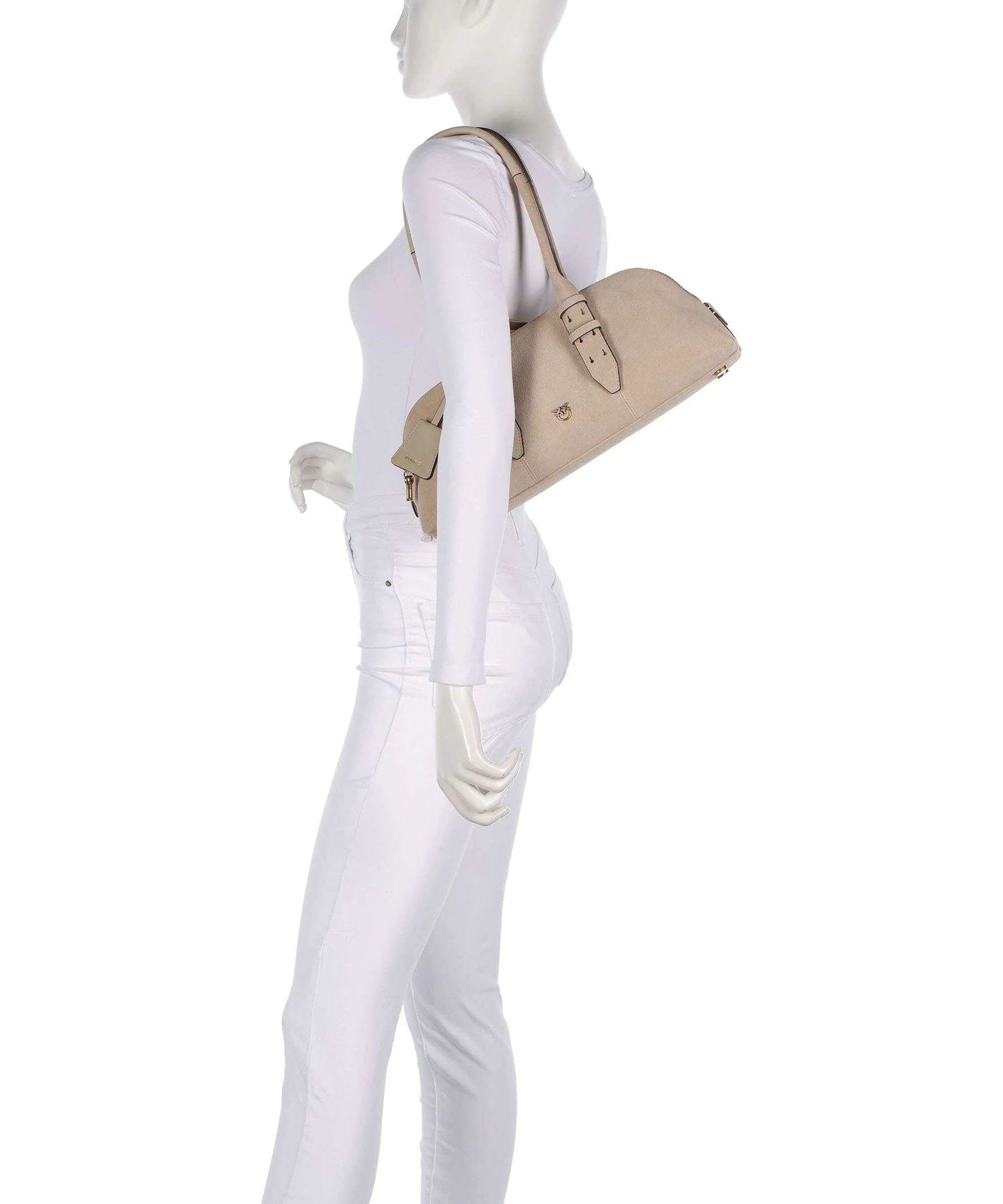 Pinko Bowling Horizontal Big Schoudertas beige/grigio fumo/antique gold - Image 3