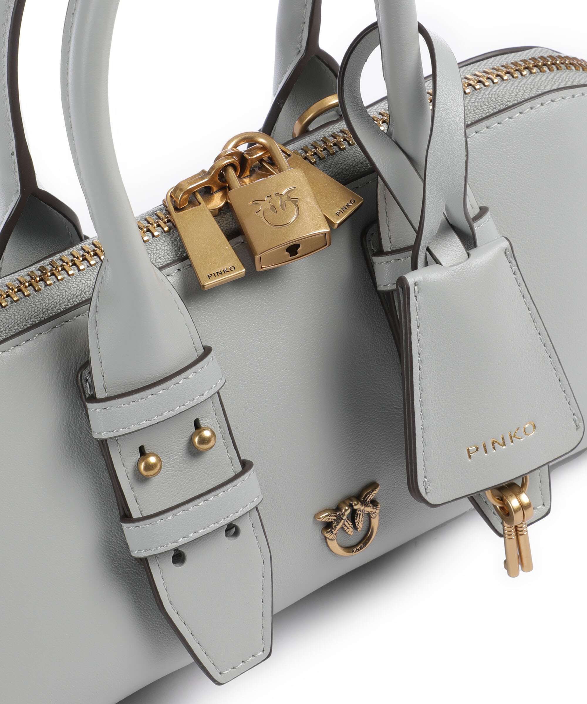 Pinko Bowling Horizontal Handtas grigio perla/antique gold - Image 4