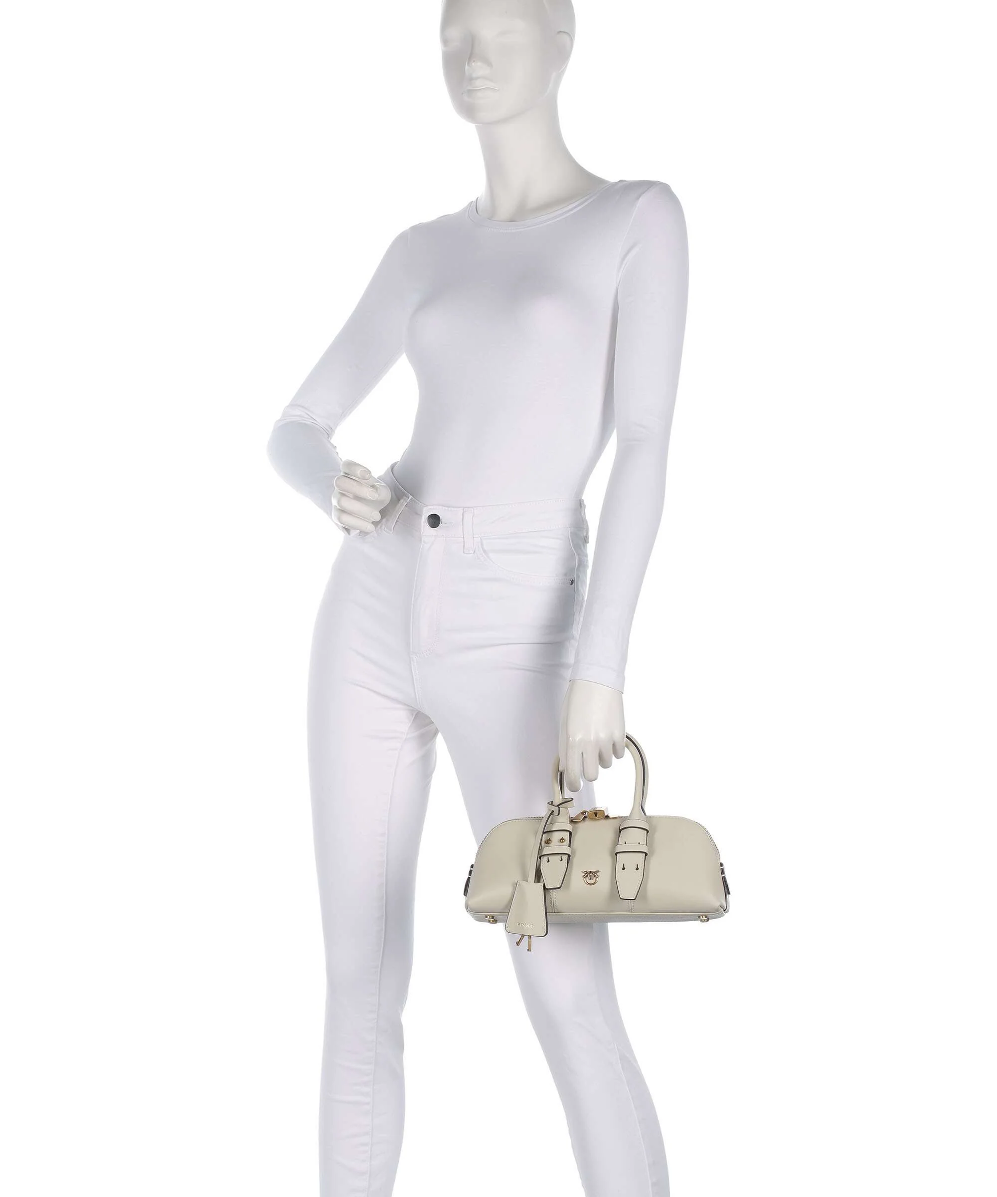 Pinko Bowling Horizontal Handtas bianco seta/antique gold - Image 3
