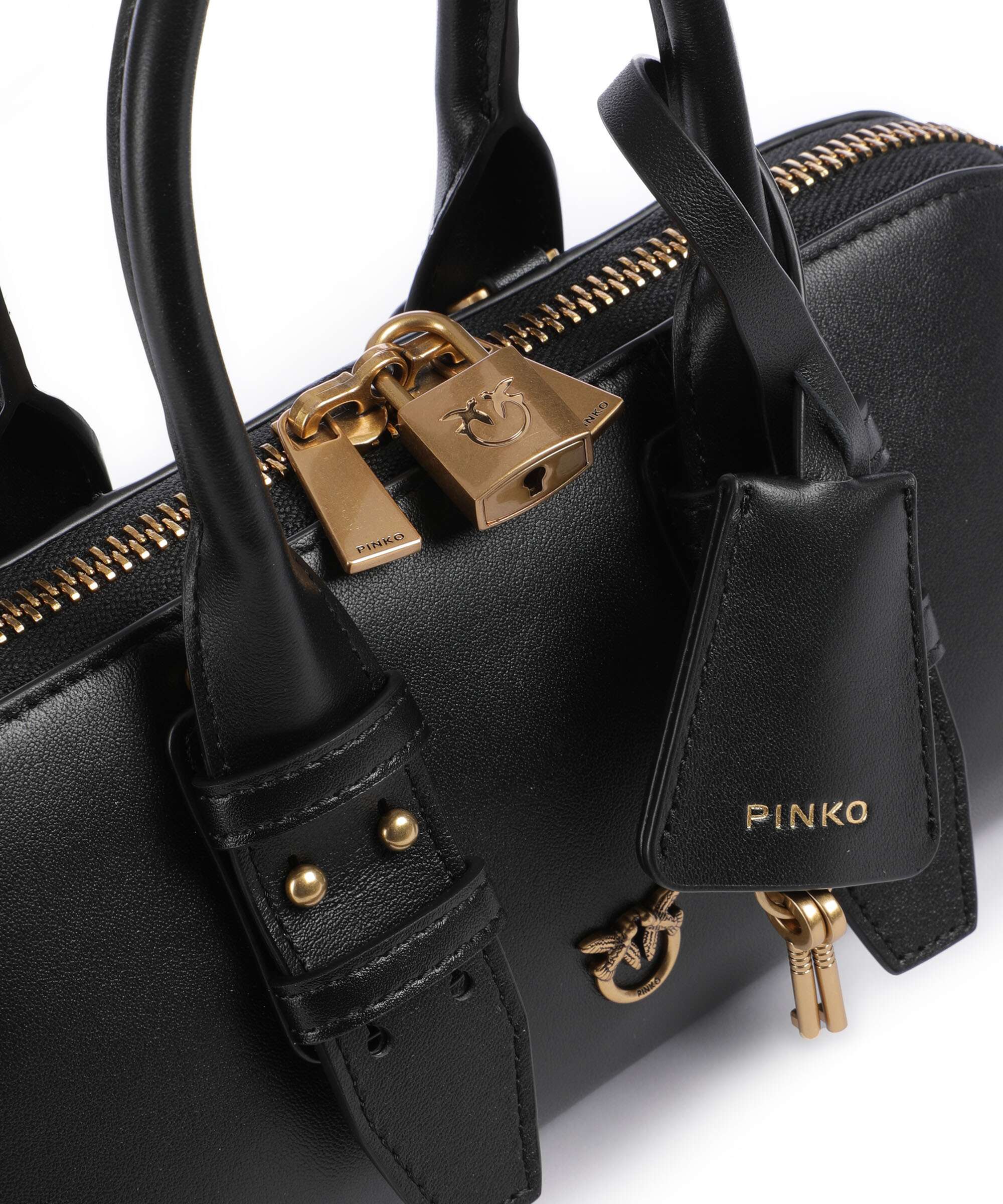 Pinko Bowling Horizontal Handtas nero/antique gold - Image 4
