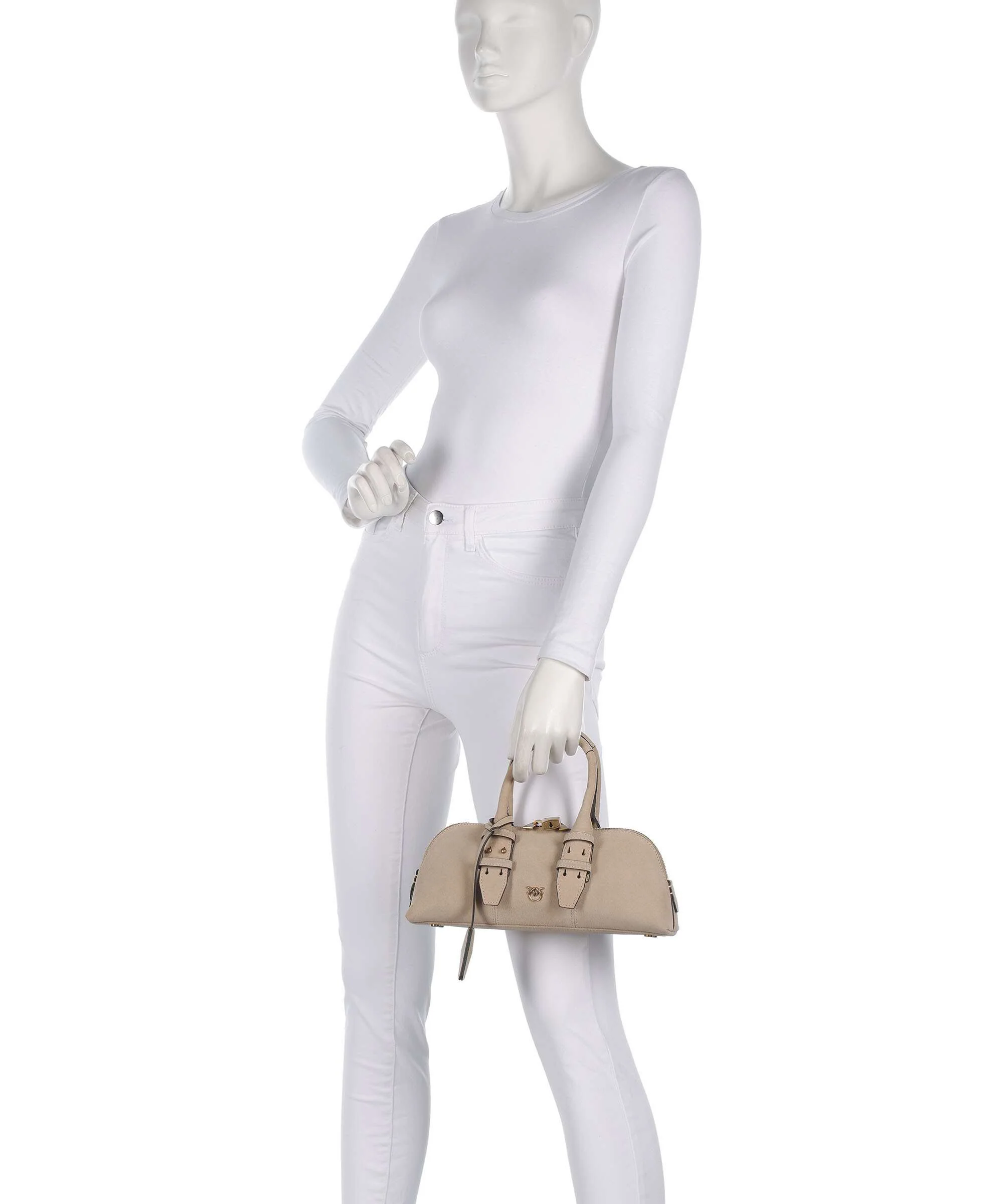 Pinko Bowling Horizontal Handtas beige/grigio fumo/antique gold - Image 3