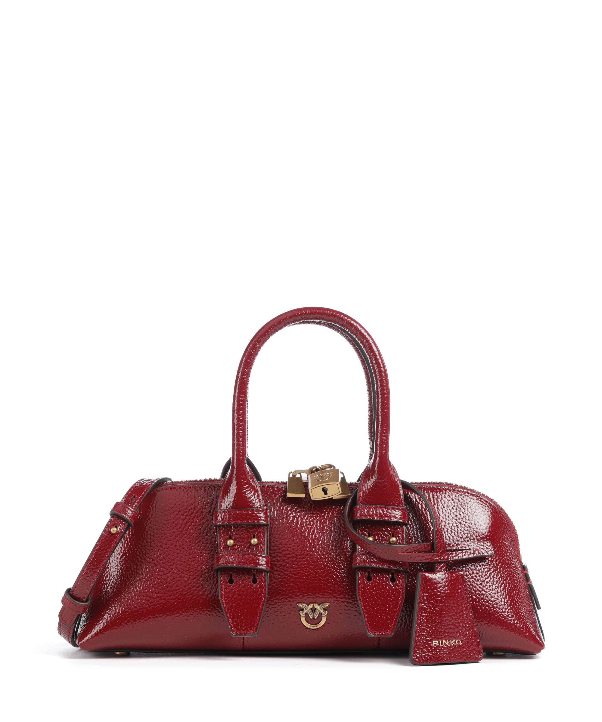Pinko Bowling Horizontal Handtas rosso scuro/antique gold