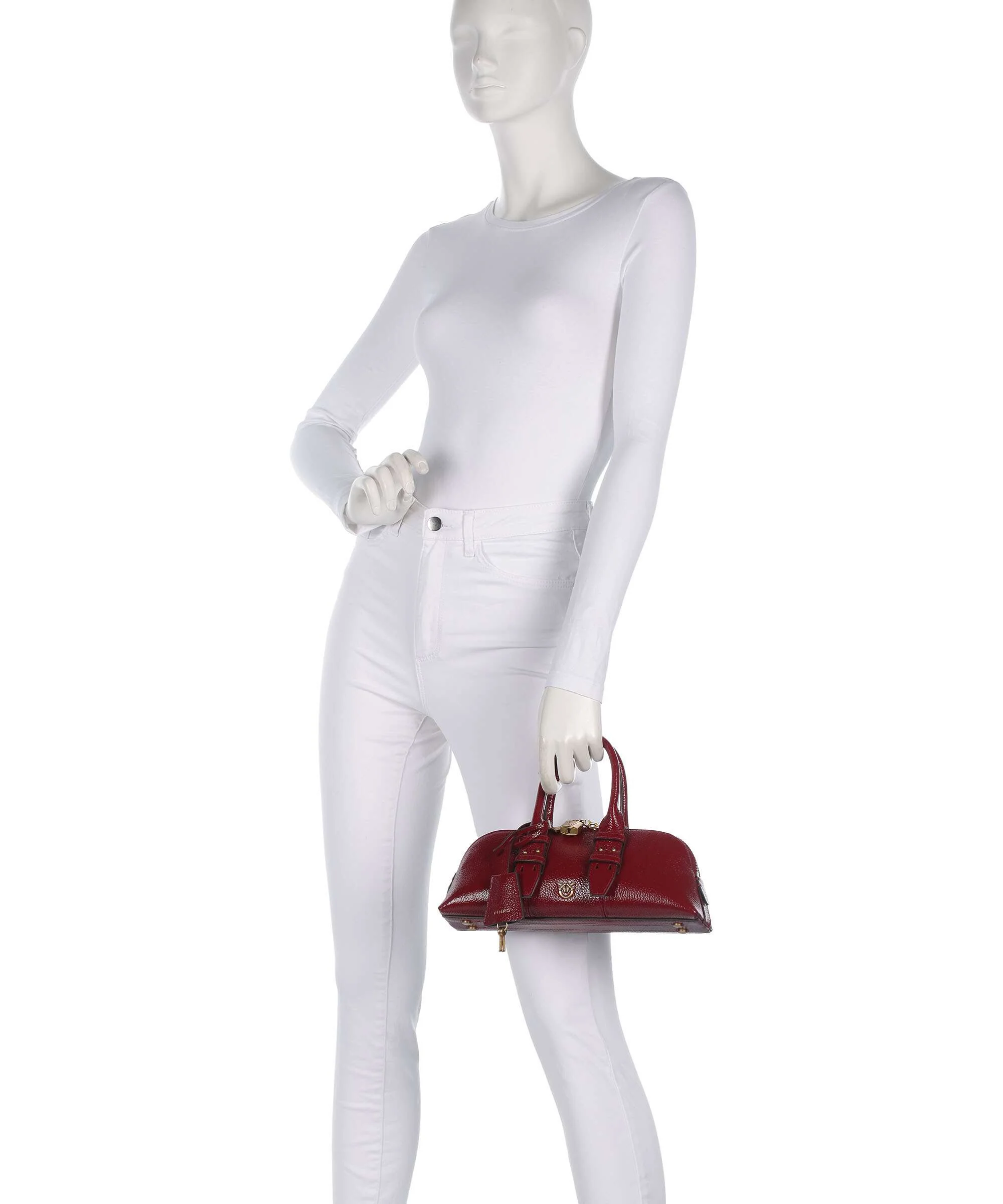 Pinko Bowling Horizontal Handtas rosso scuro/antique gold - Image 3