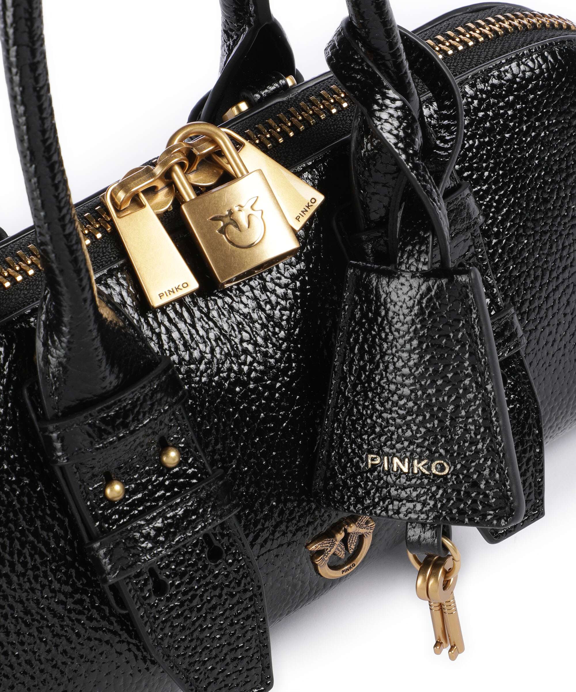 Pinko Bowling Horizontal Handtas nero/antique gold - Image 4