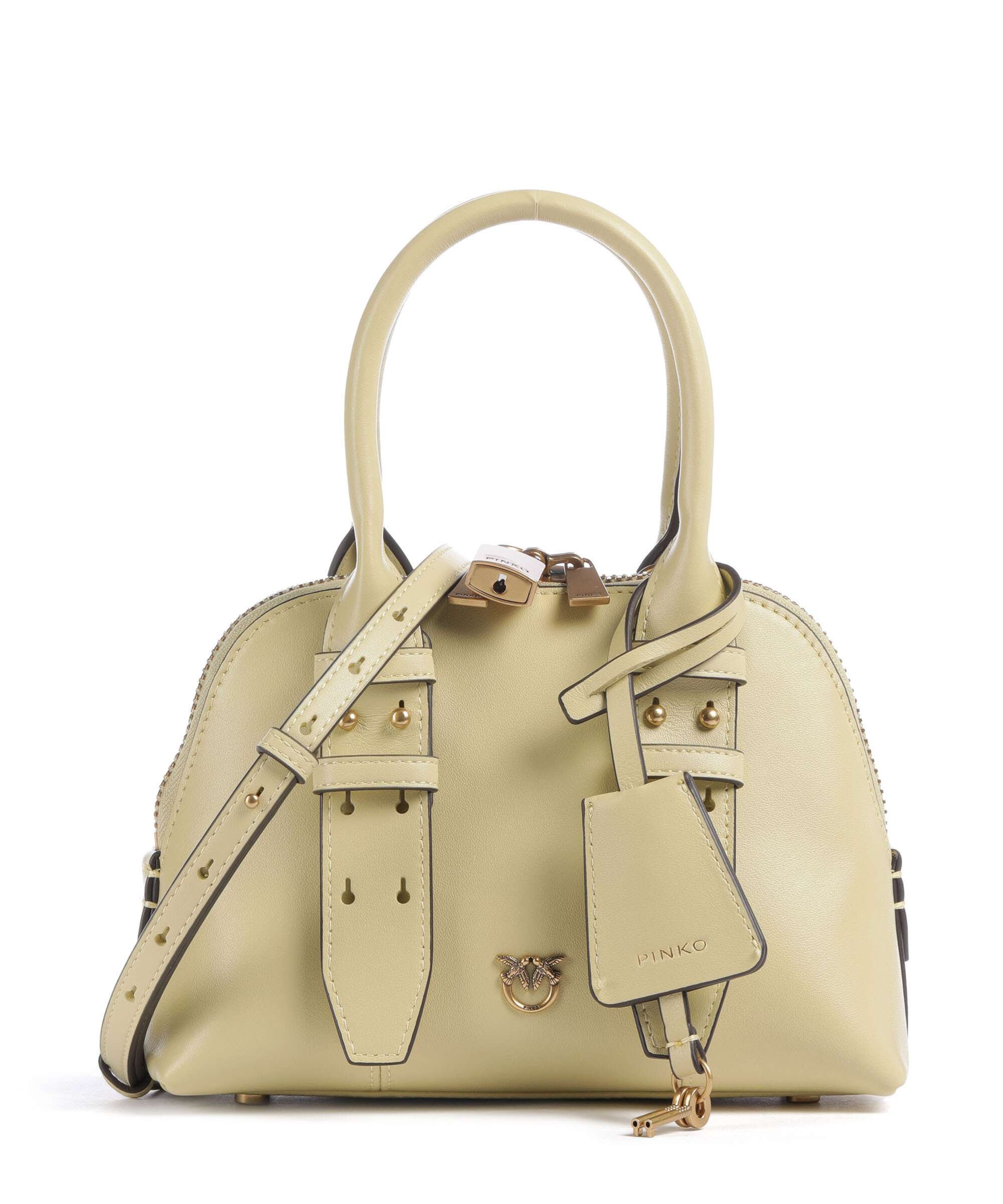 Pinko Bowling Mini Handtas giallo vaniglia/antique gold