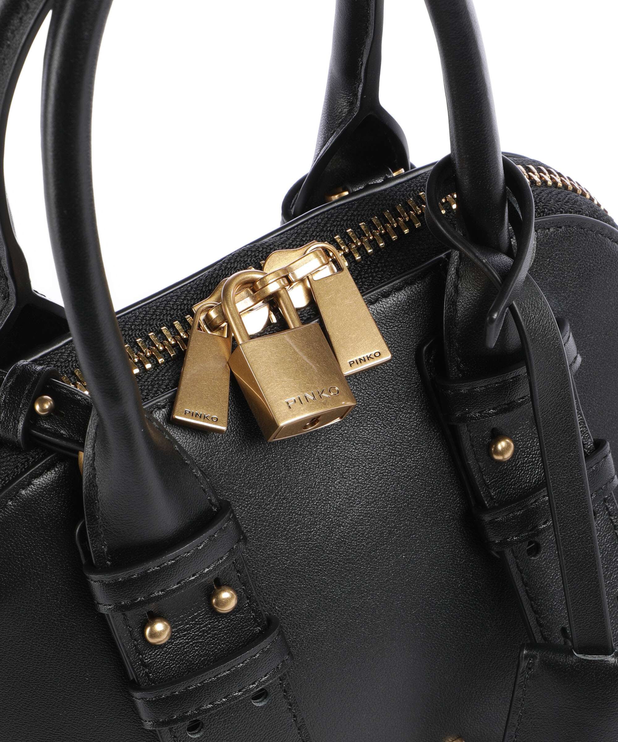 Pinko Bowling Mini Handtas nero/antique gold - Image 4