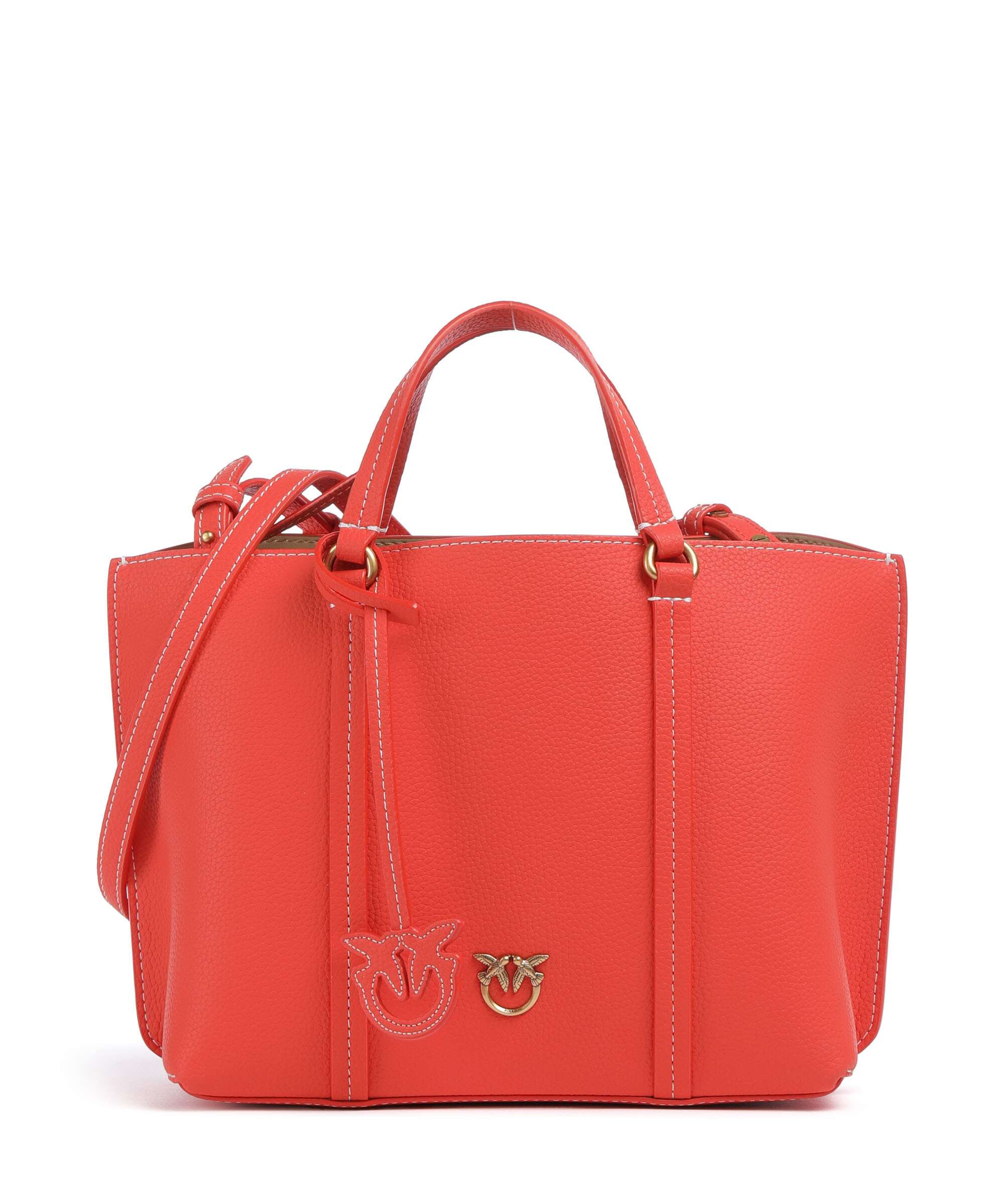 Pinko Carrie Classic Handtas rosso mandarino/antique gold