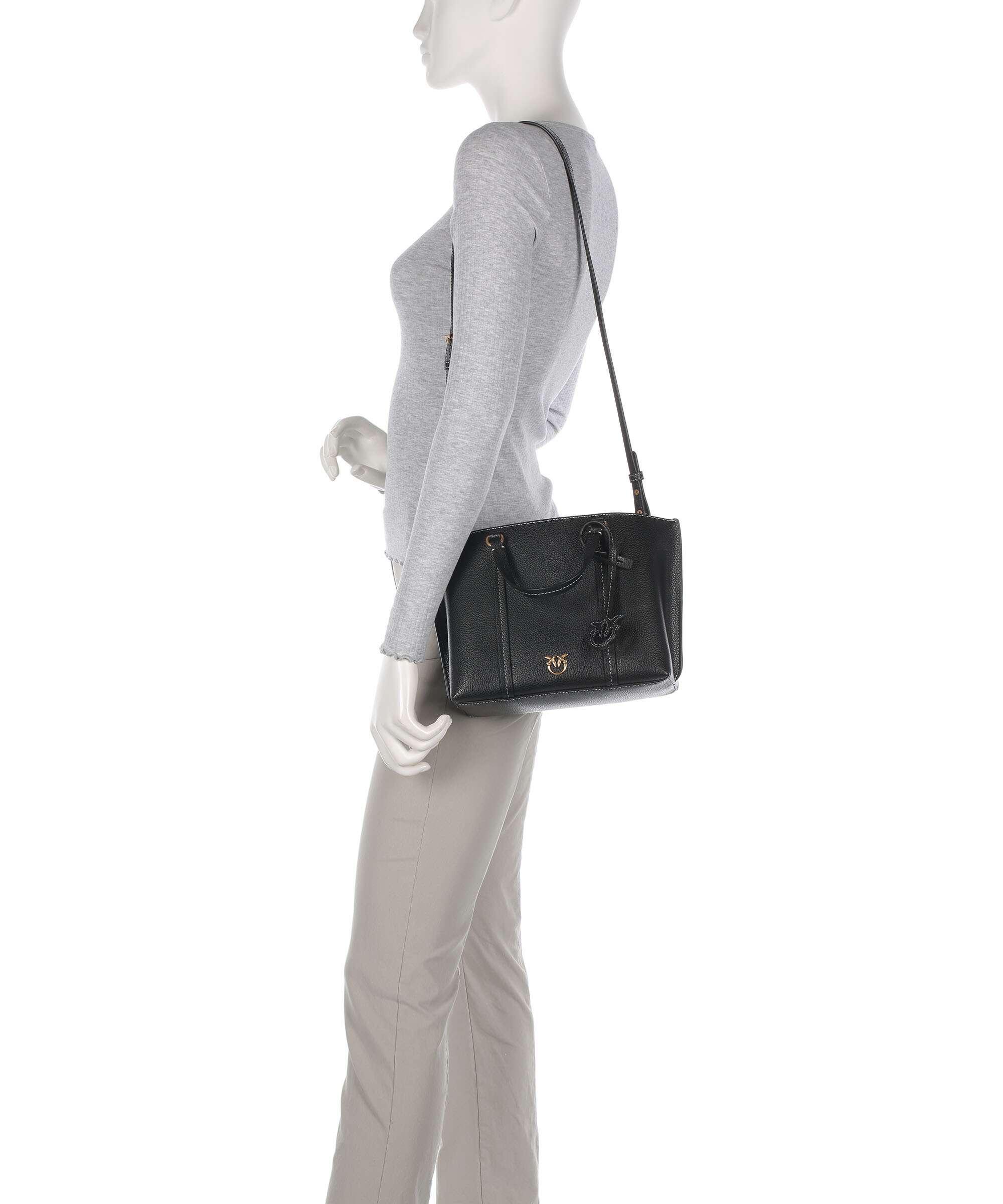 Pinko Carrie Classic Handtas nero/antique gold - Image 4