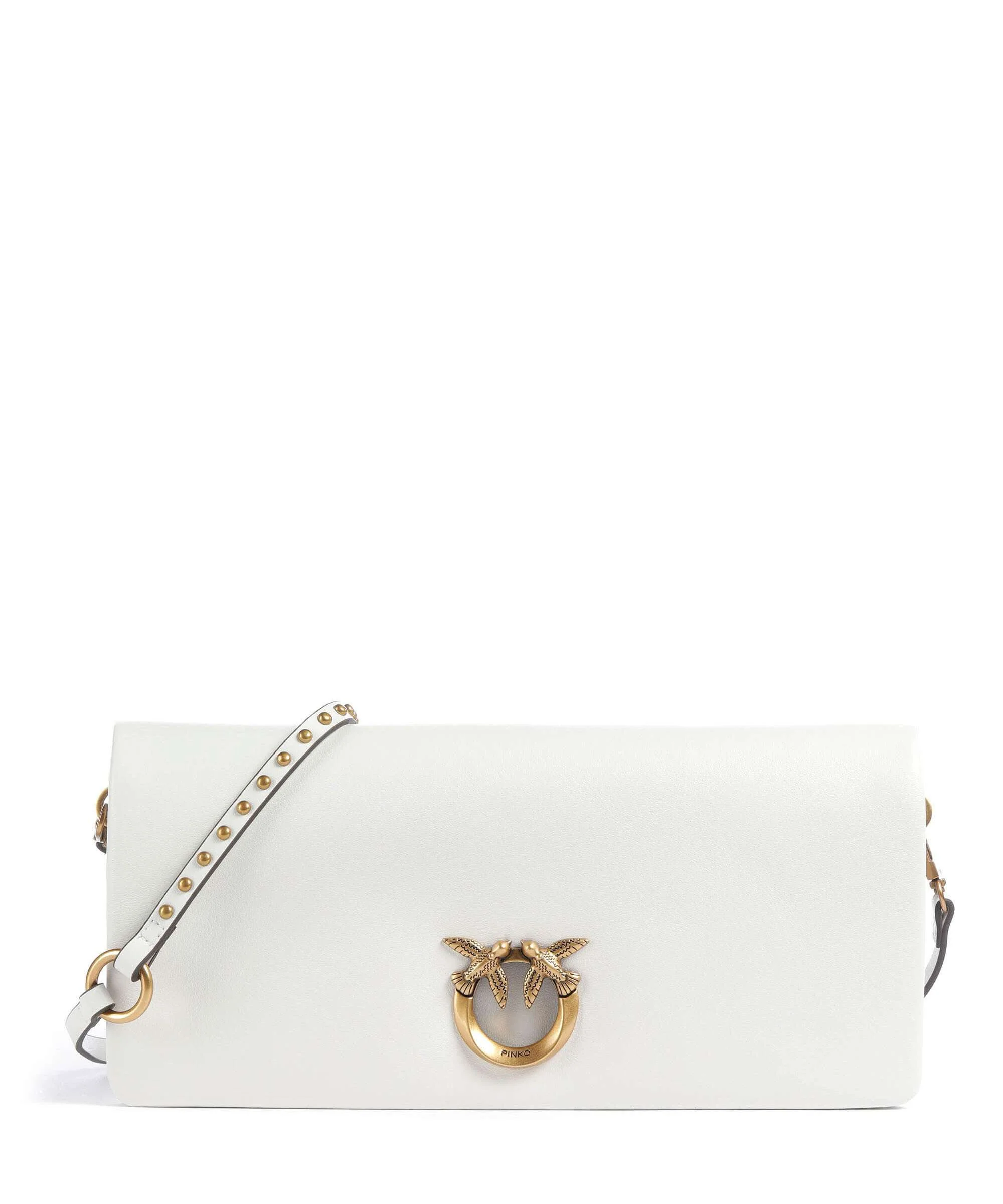 Pinko Click Soft Classic Crossbody tas bianco nembo/antique gold