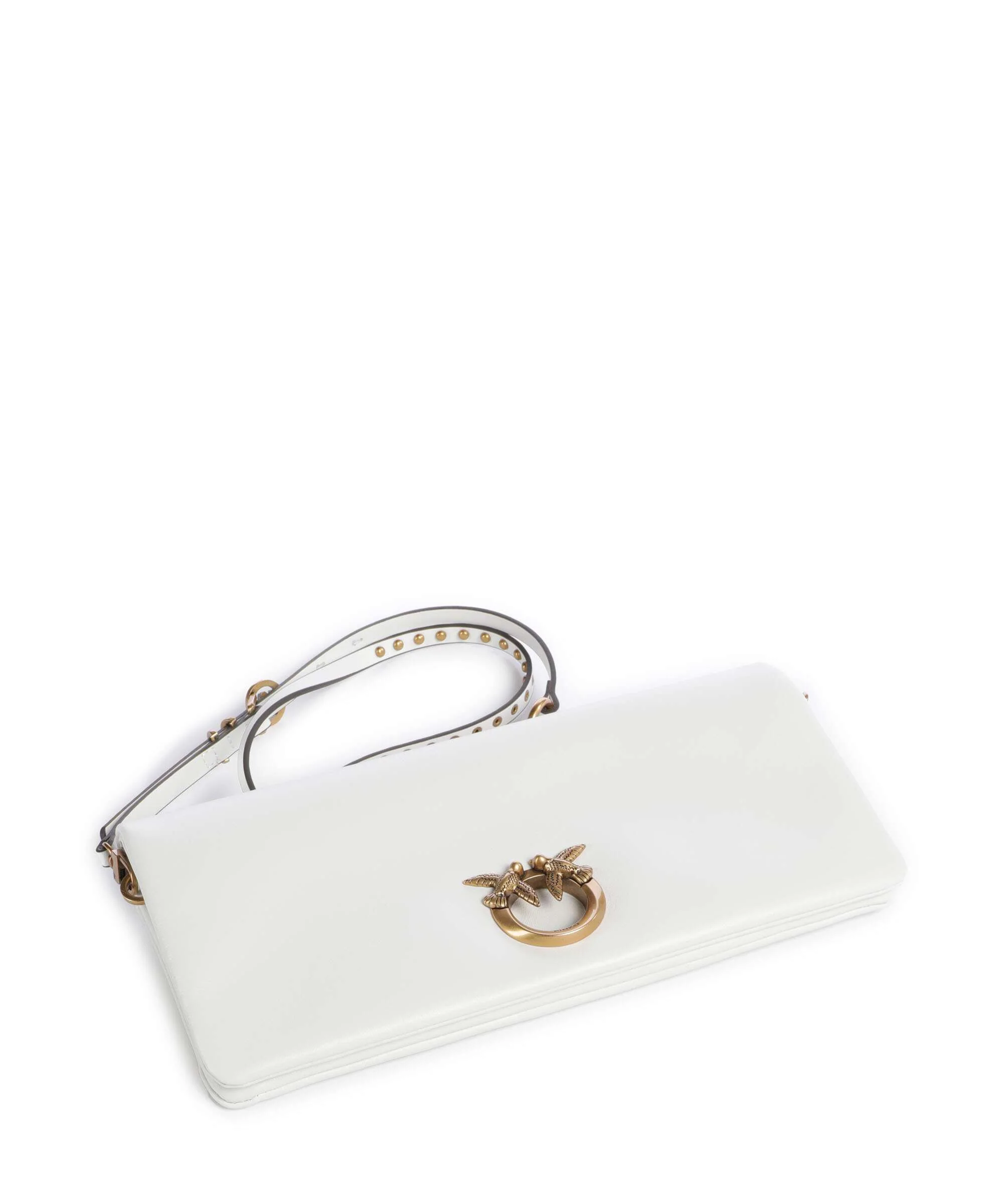 Pinko Click Soft Classic Crossbody tas bianco nembo/antique gold - Image 4
