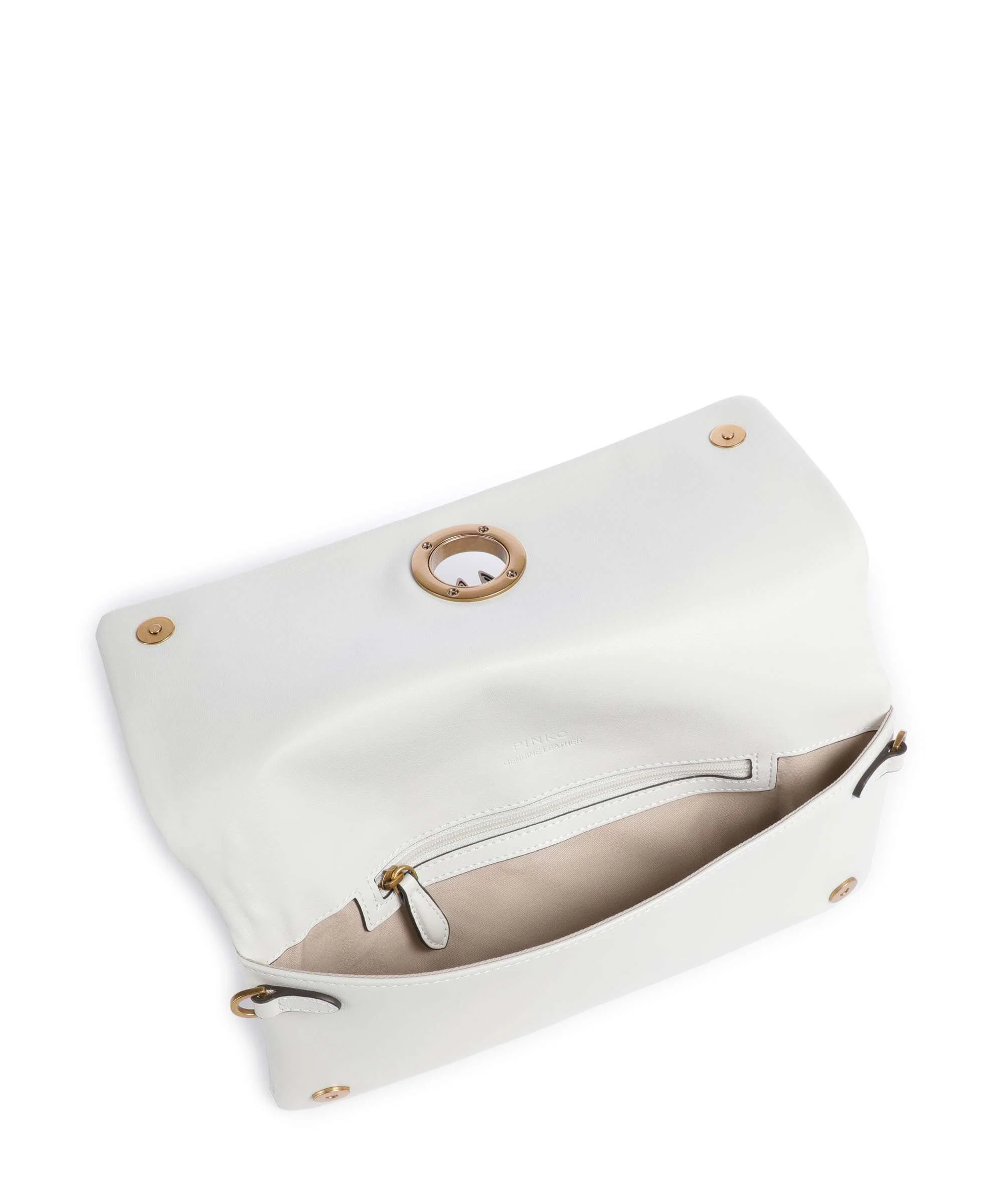 Pinko Click Soft Classic Crossbody tas bianco nembo/antique gold - Image 5