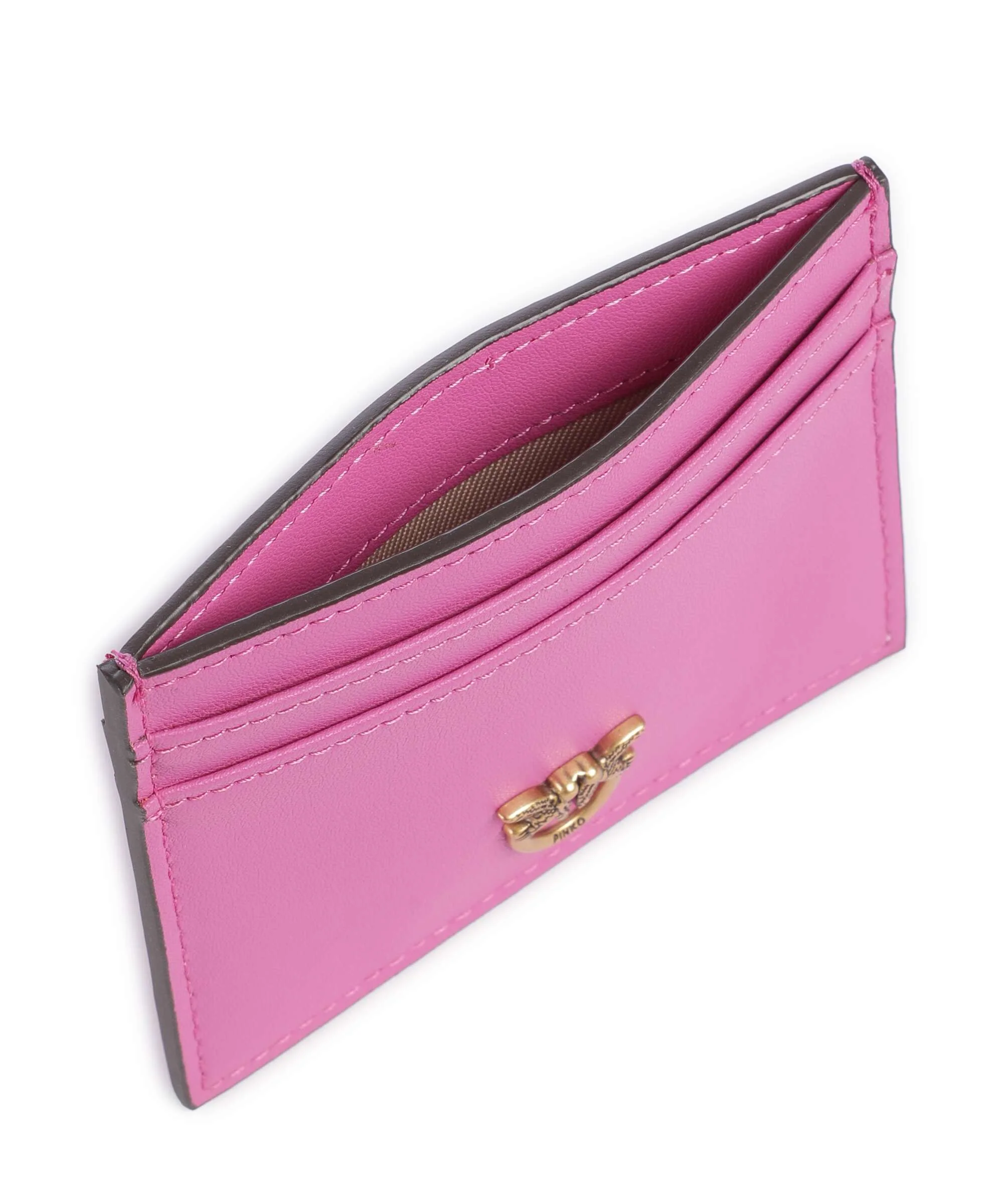 Pinko Creditcardhouder rosa flogo/antique gold - Image 4
