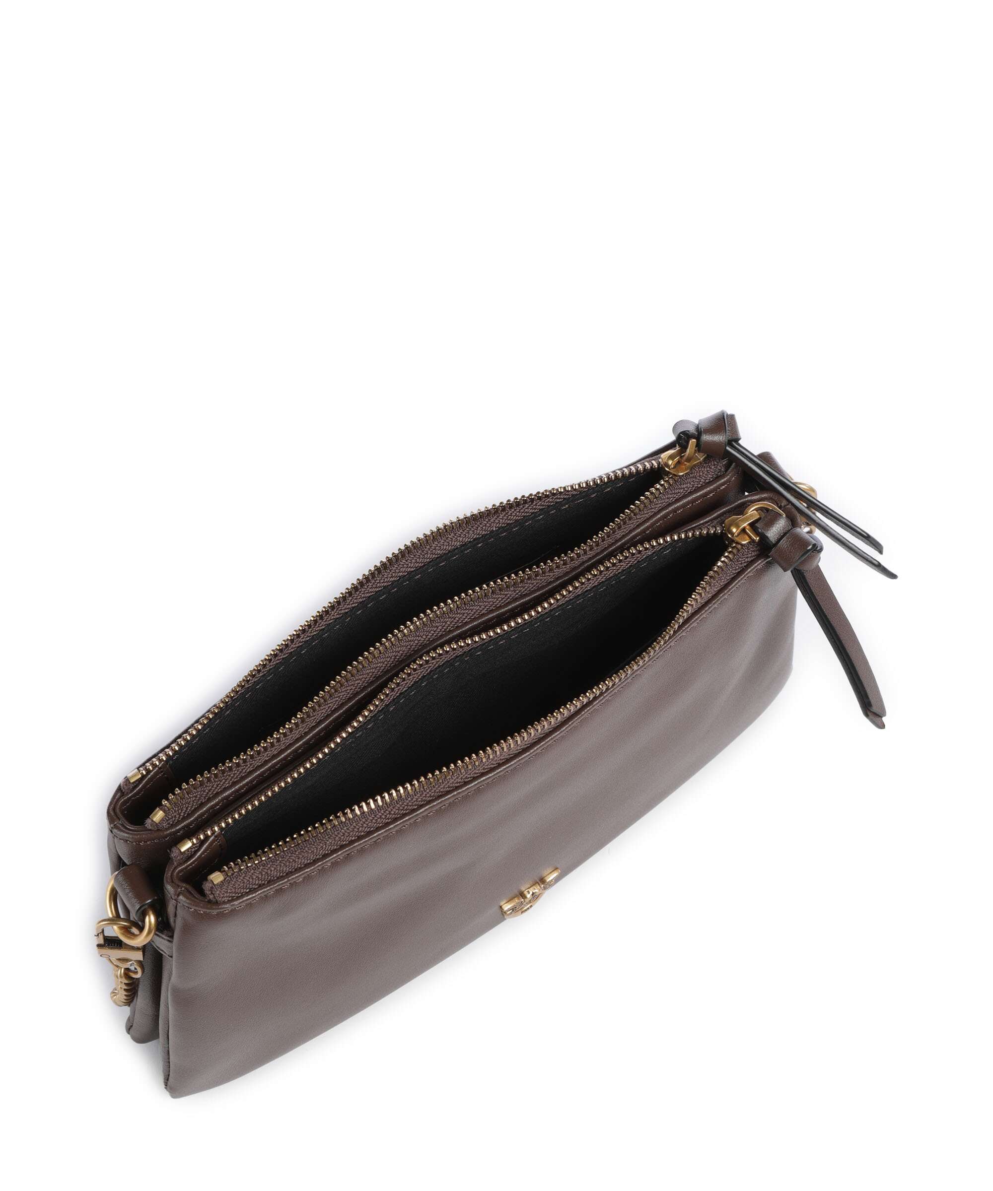 Pinko Double Mini Schoudertas marrone castano/antique gold - Image 6