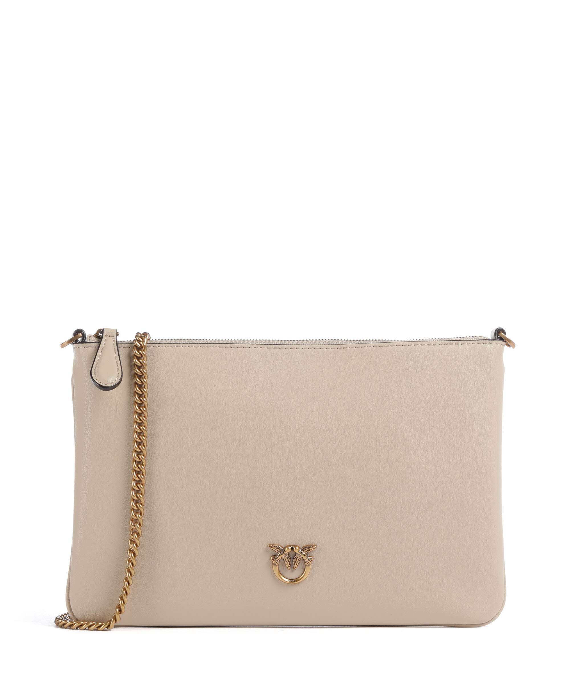 Pinko Flat Classic Crossbody tas beige/grigio fumo/antique gold
