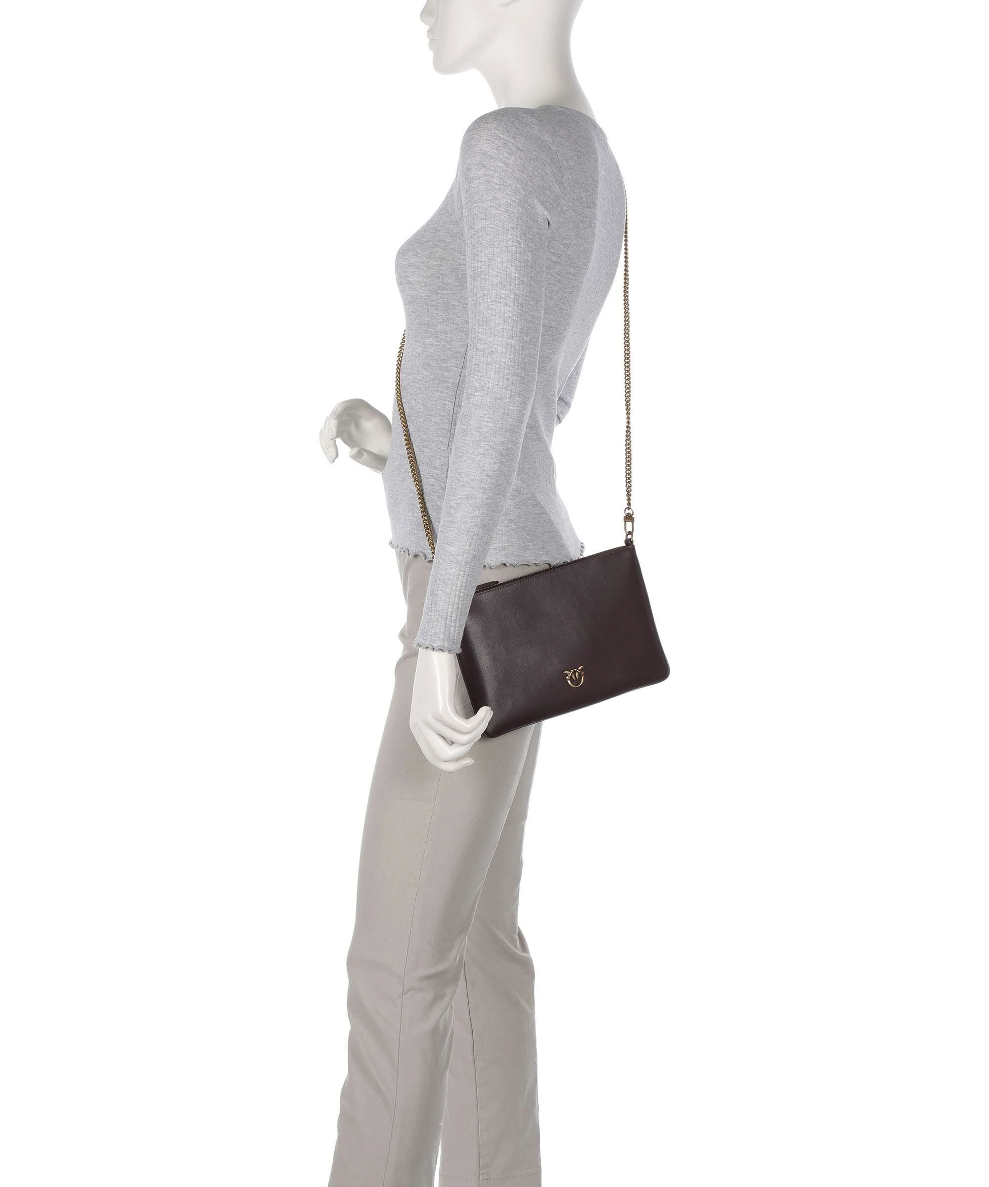 Pinko Flat Classic Crossbody tas uva di catawba/antique gold - Image 3